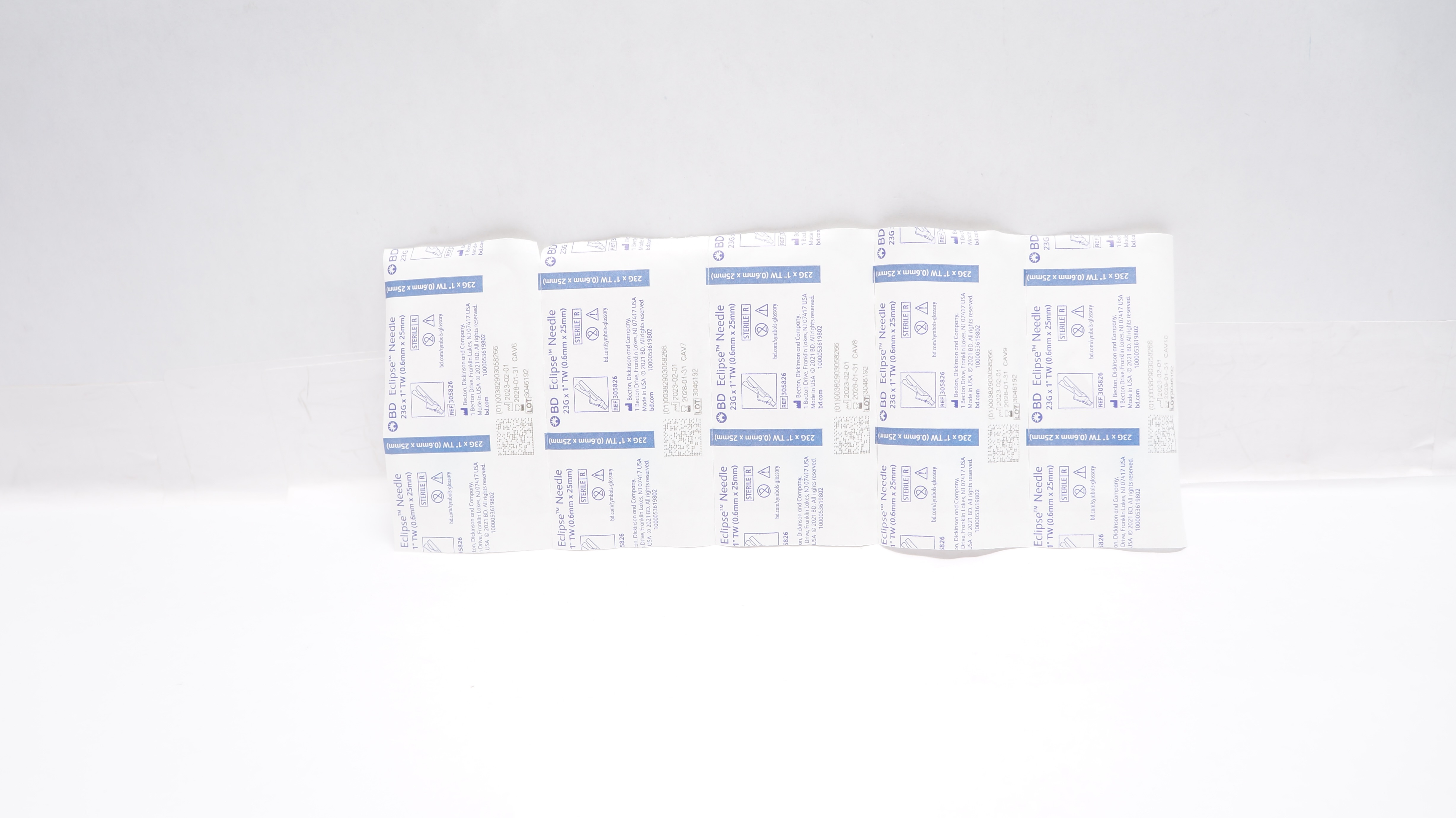 BD 305826 Eclipse Ndle 23G x 1inch TW - 5 Packs