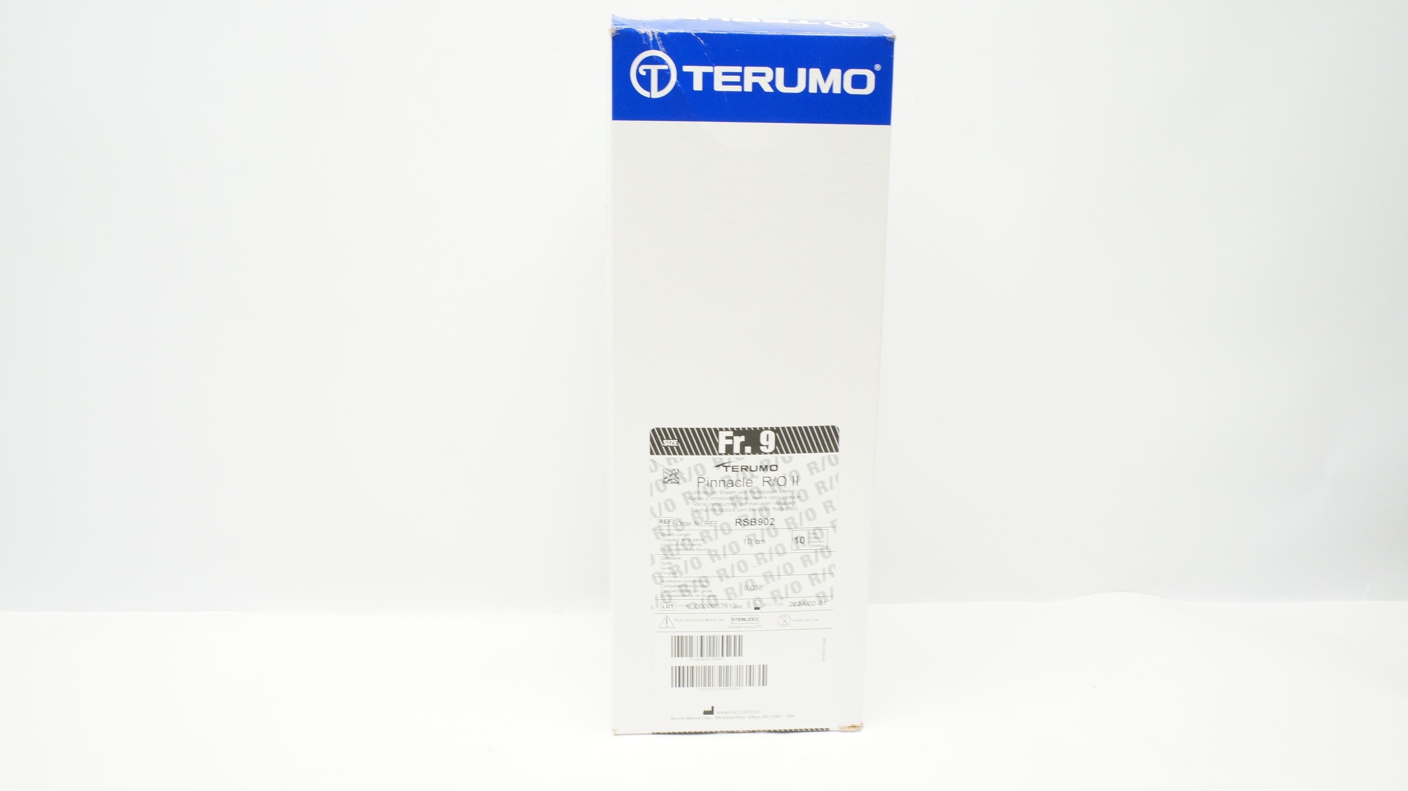 Terumo RSB902 Pinnacle R/O II Introducer Sheath 9Fr x 10cm x 0.038in(x)-Box of 7