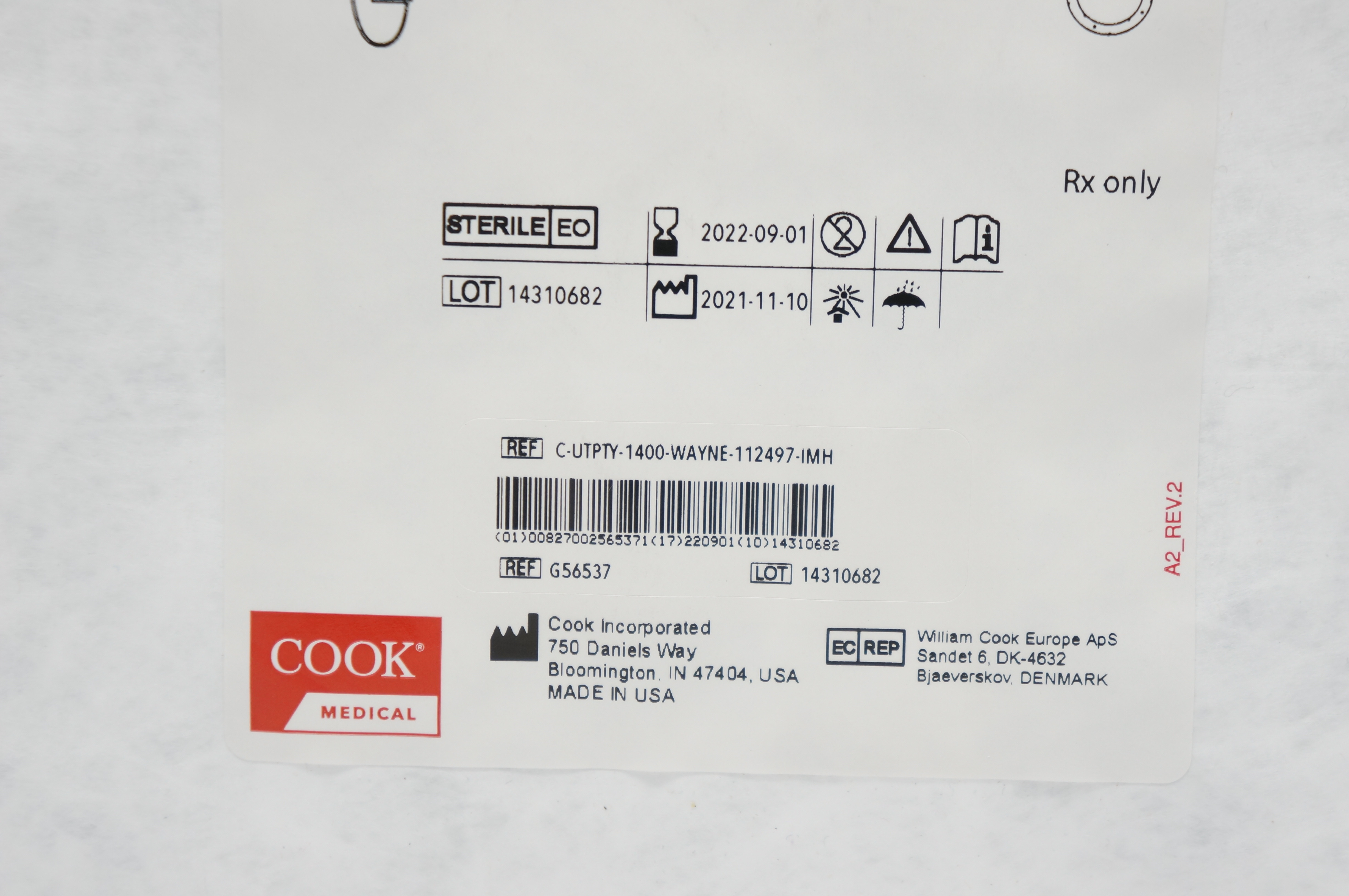 Cook Medical G56537 Wayne Pneumothorax Tray 14.0Fr x 29cm (x)