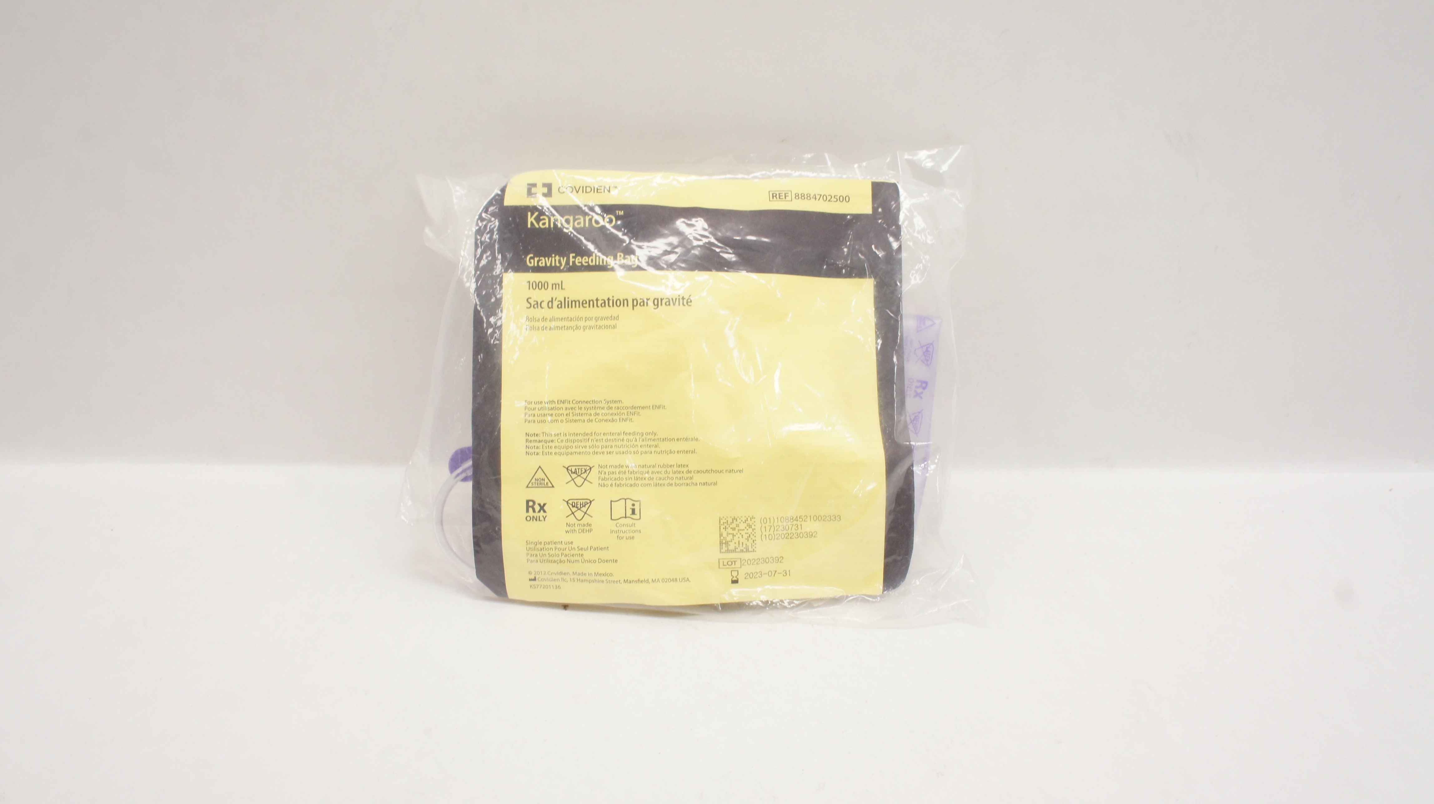 Covidien 8884702500 Kangaroo Gravity Feeding Bag 1000mL