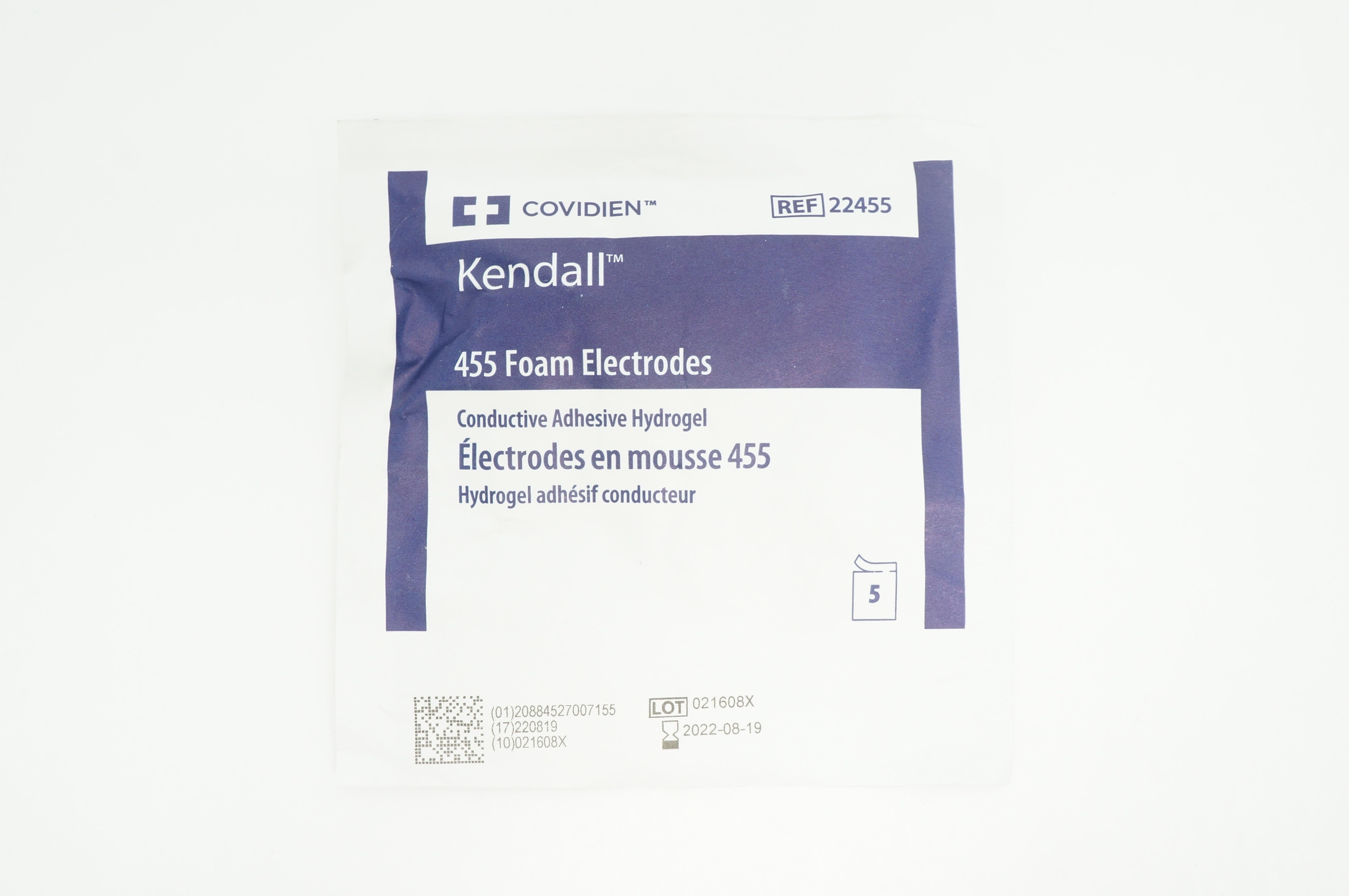 Covidien 22455 Kendall 455 Foam Electrodes (x) - Pack of 5