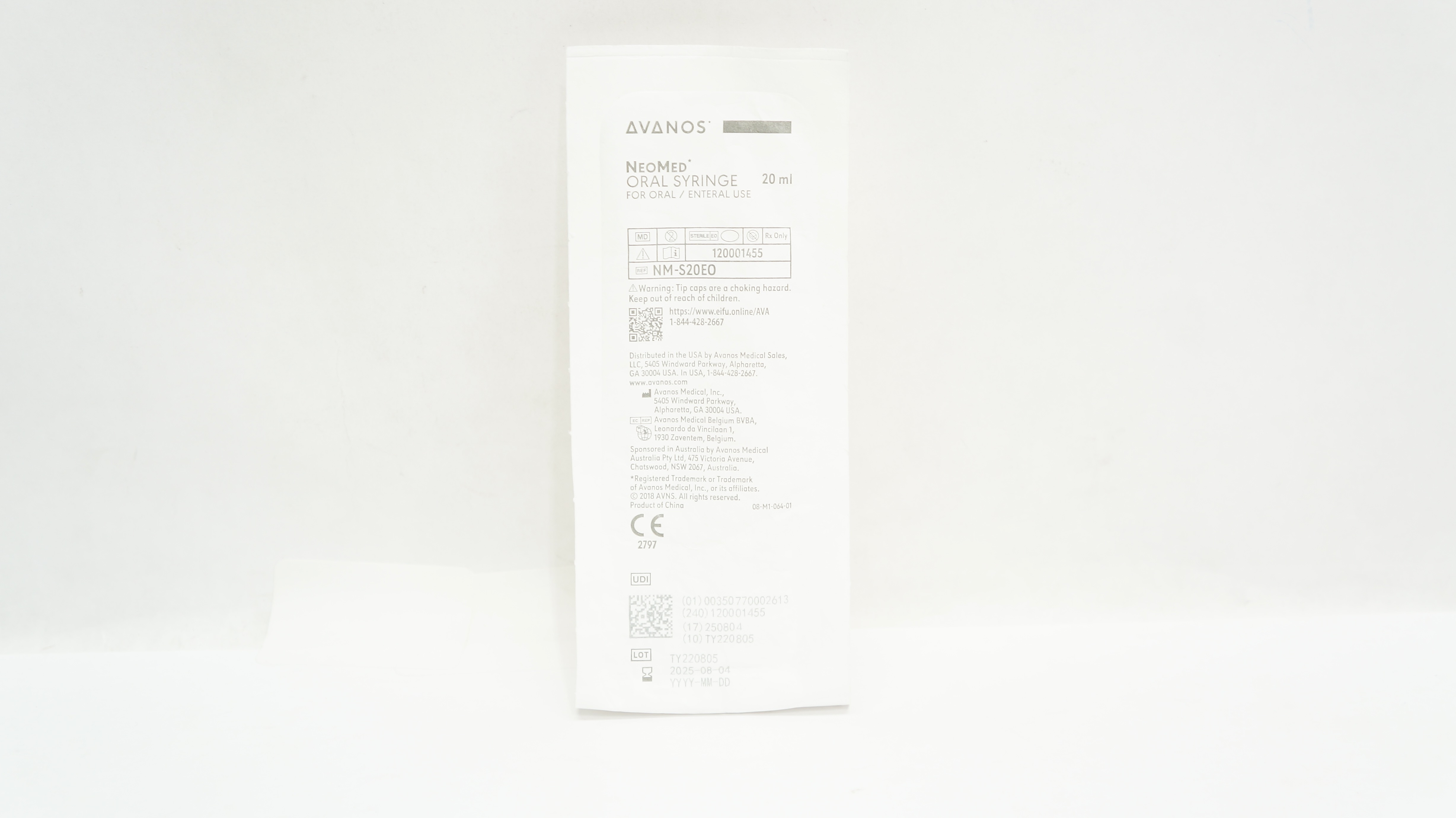 NeoMed NM-S20EO 20mL Oral Syringe for Oral / Enteral Use