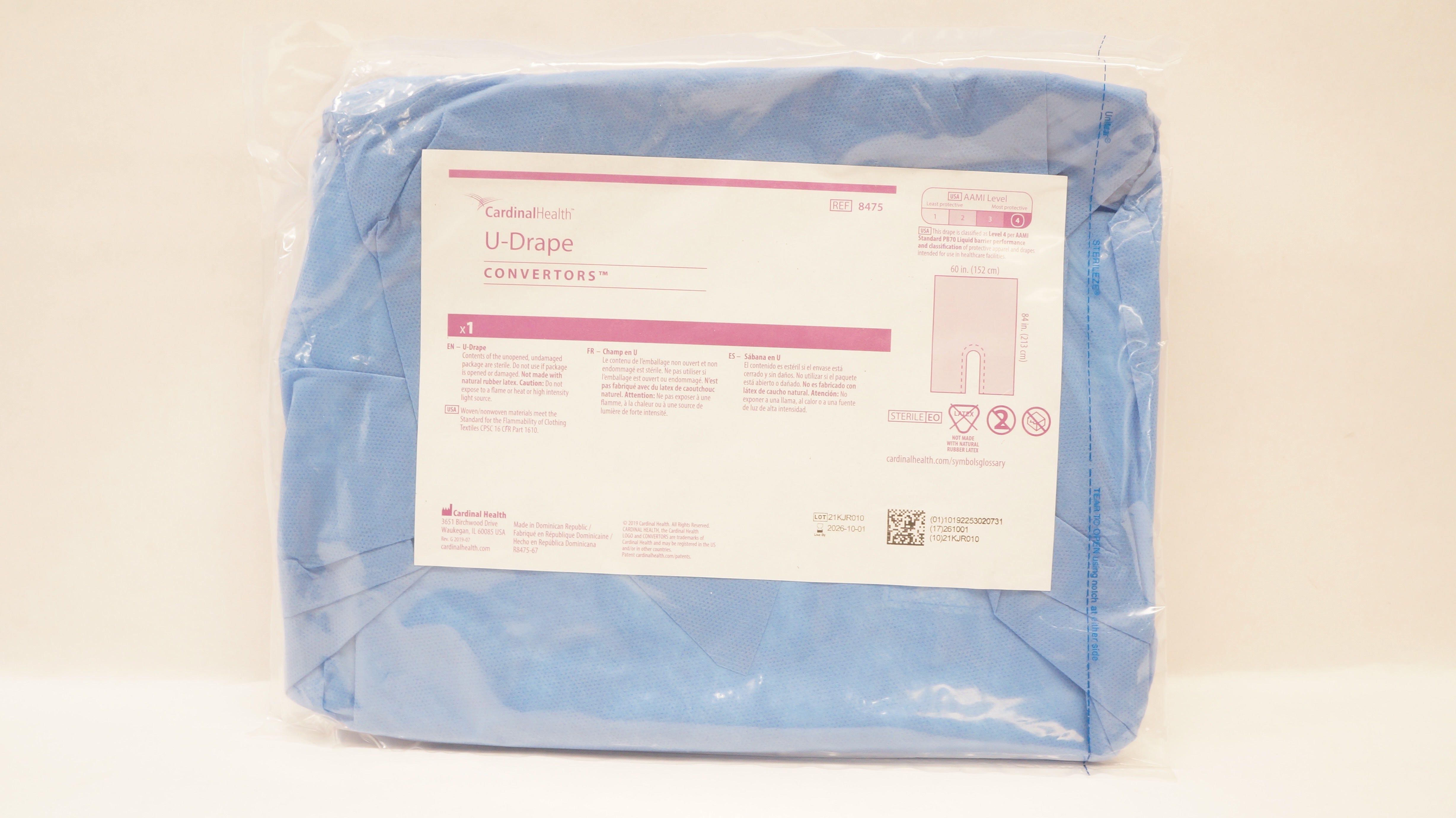 Cardinal Health 8475 Convertors U-Drape AAMI Level 4 60inch x 84inch