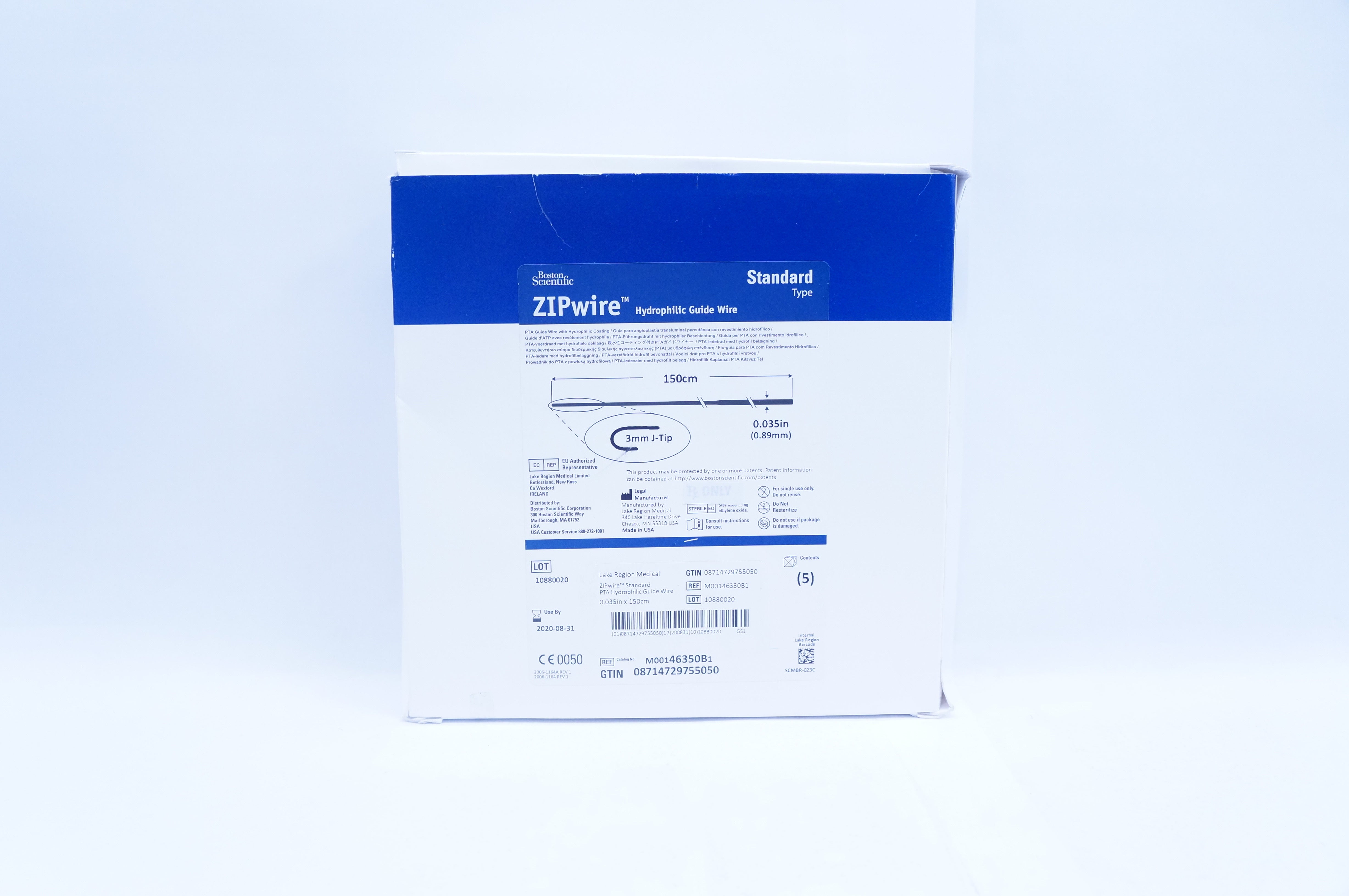Lake Region Medical M00146350B1 ZIPwire Hydrophilic GuideWire 0.035in x 150cm(x)