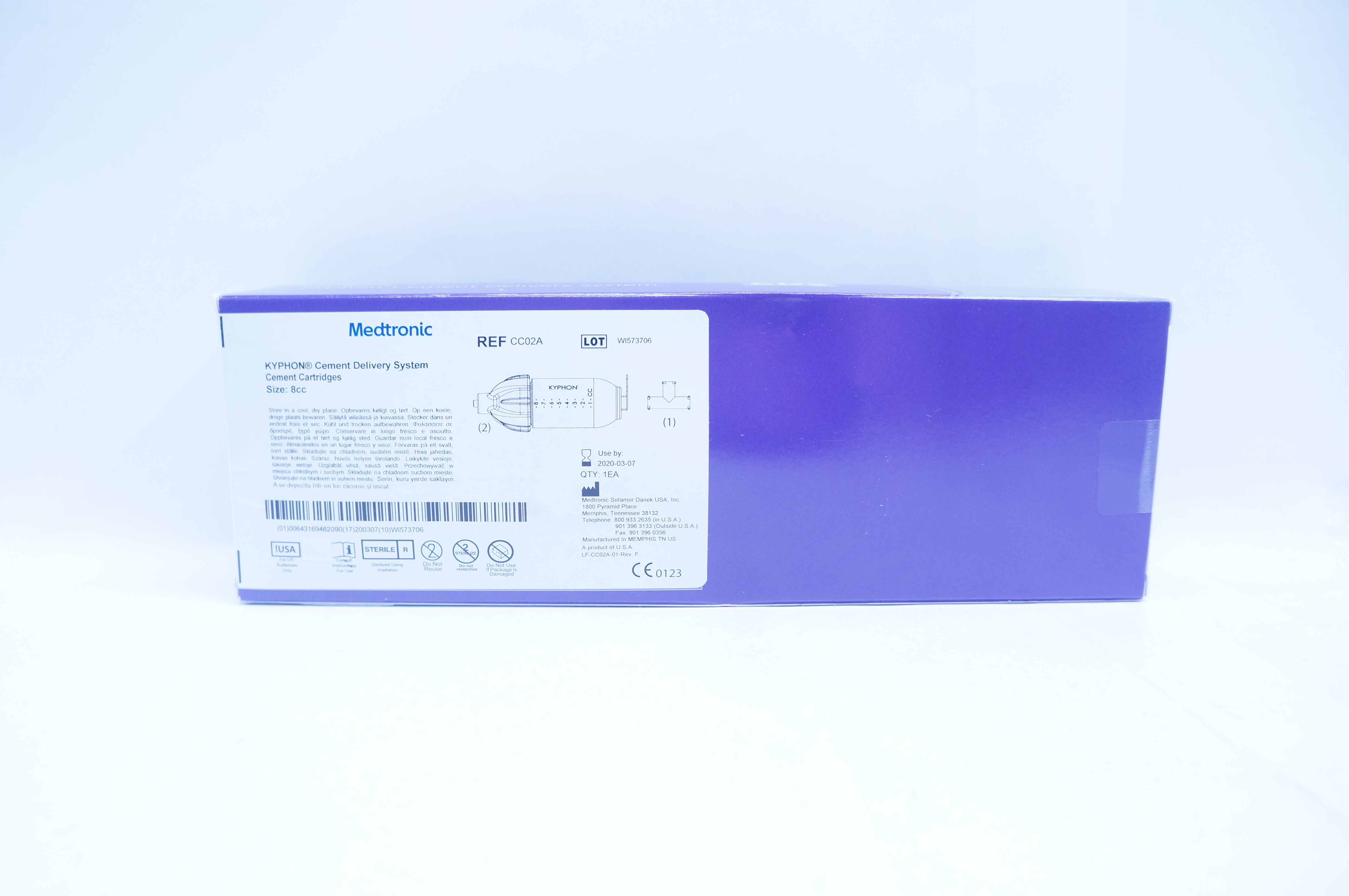 Medtronic CC02A KYPHON Cement Delivery System Cement Cartridges, Size