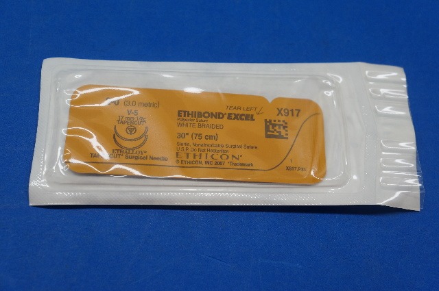 Ethicon X917 ETHIBOND EXCEL, V-5 17mm 1/2c TAPERCUT,  30