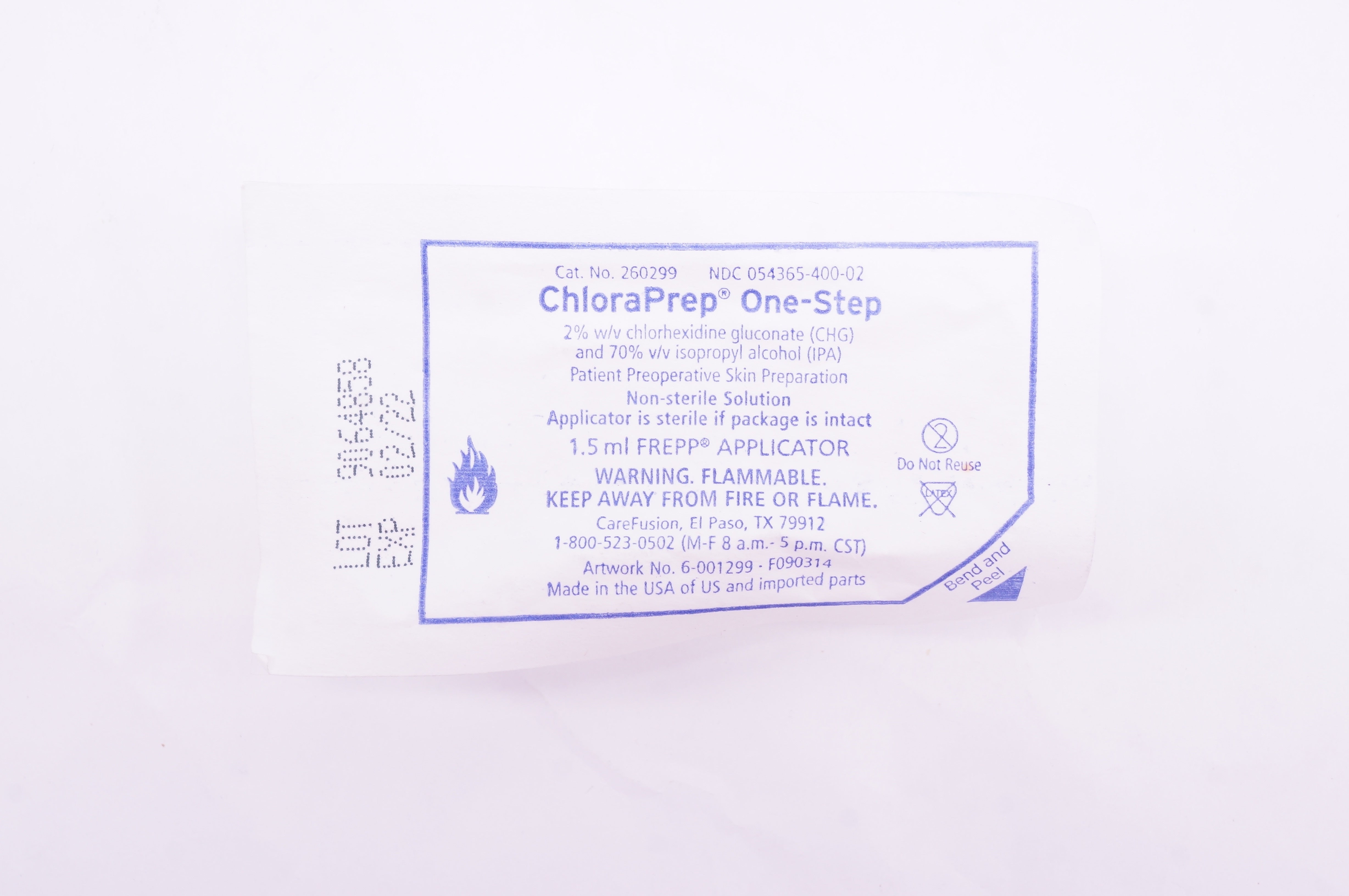 CareFusion 260299 ChloraPrep One-Step 1.5ml FREPP Applicator