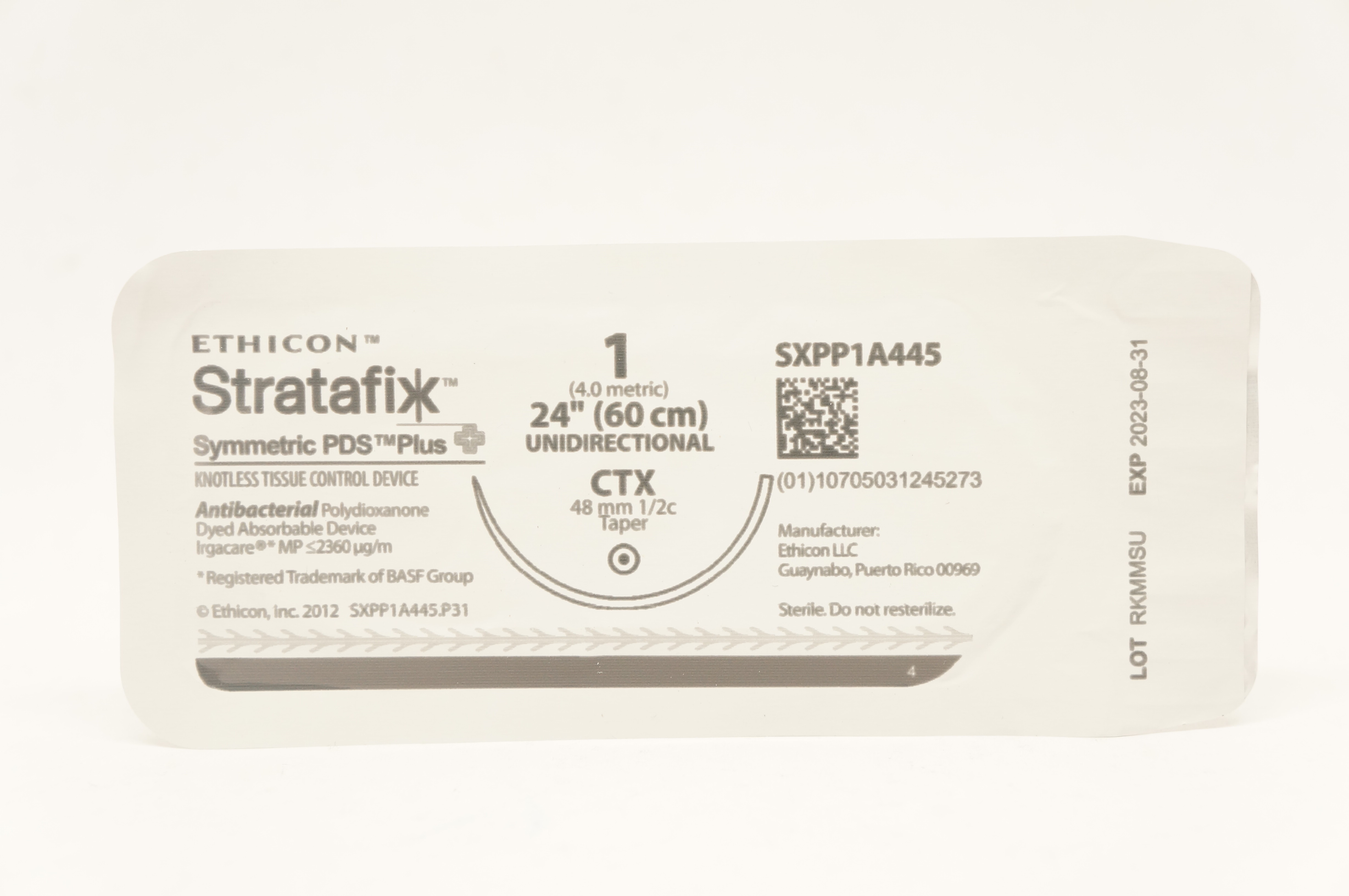 Ethicon SXPP1A445 1 PDS Plus OS-6 CTX 48mm 1/2c Taper 24inch