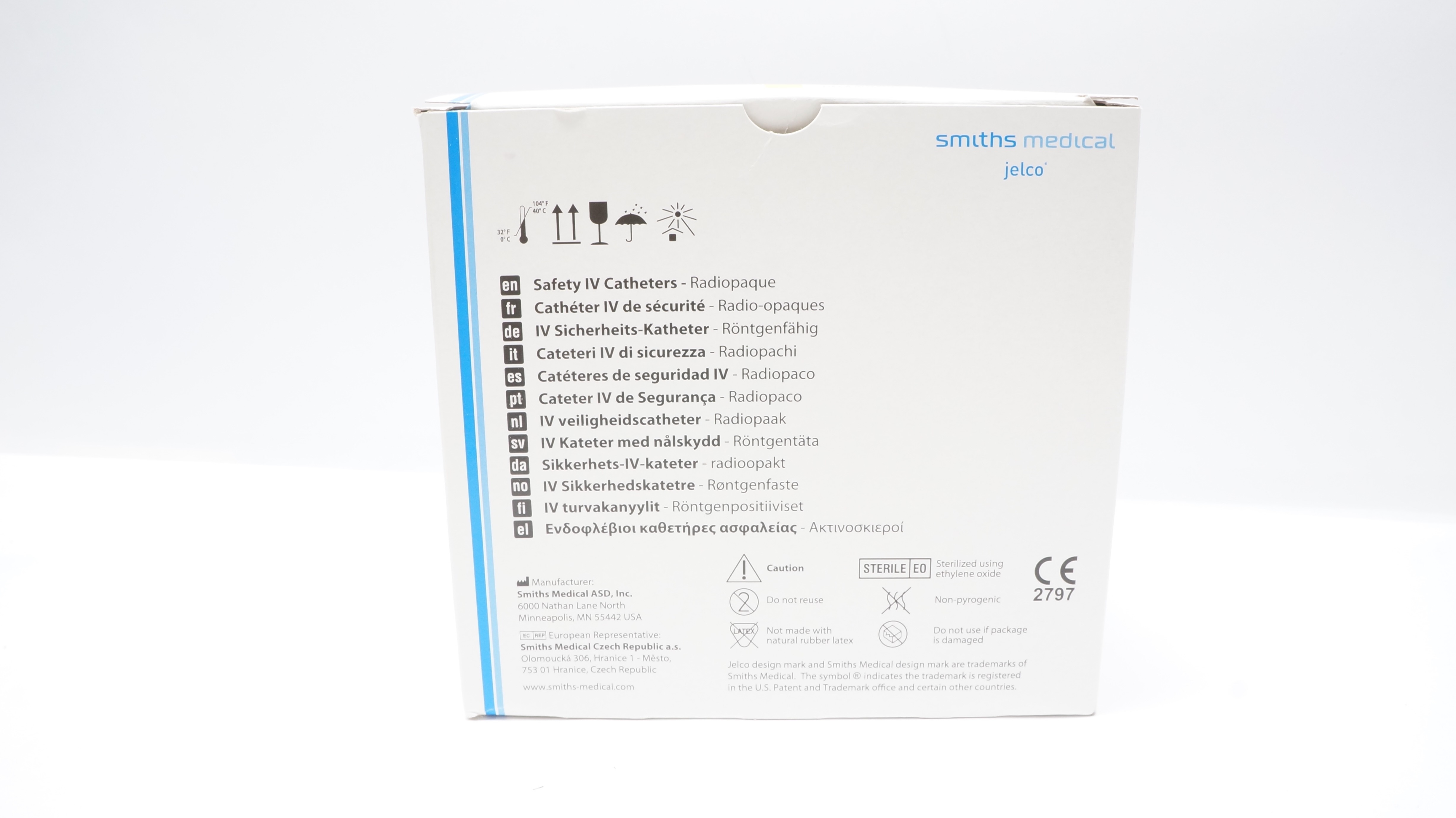 Smiths Medical 3083 Jelco Protect IV Plus-W Safety IV Cath 24G x5/8 in-Box of 20