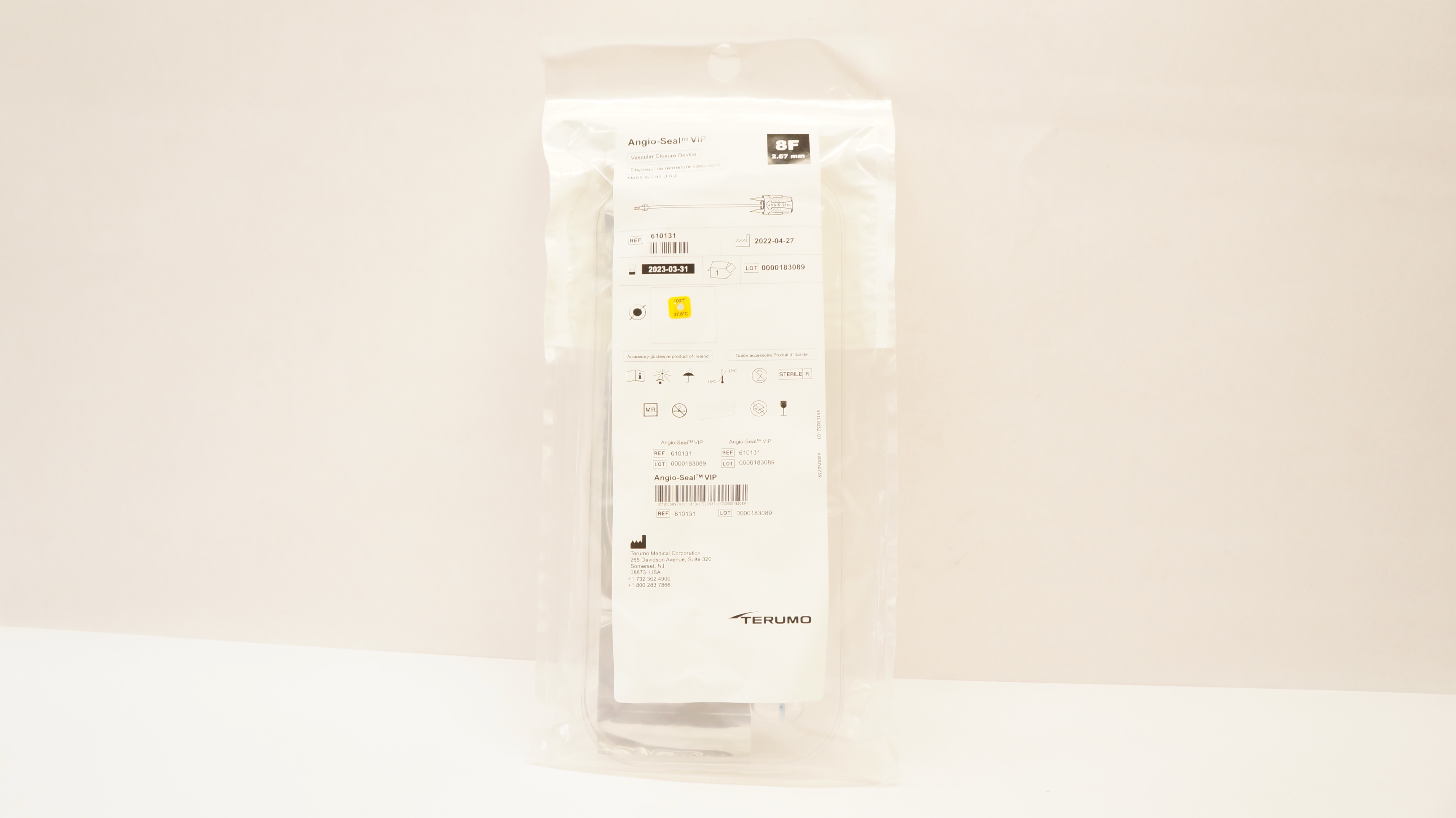 Terumo 610131 Angio-Seal VIP Vascular Closure Device 8F (x)