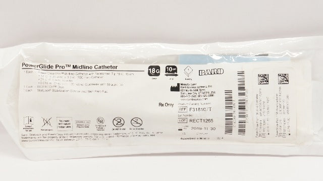 Bard F318107T PowerGlide Pro Midline Cath. 18G x 10cm (x)