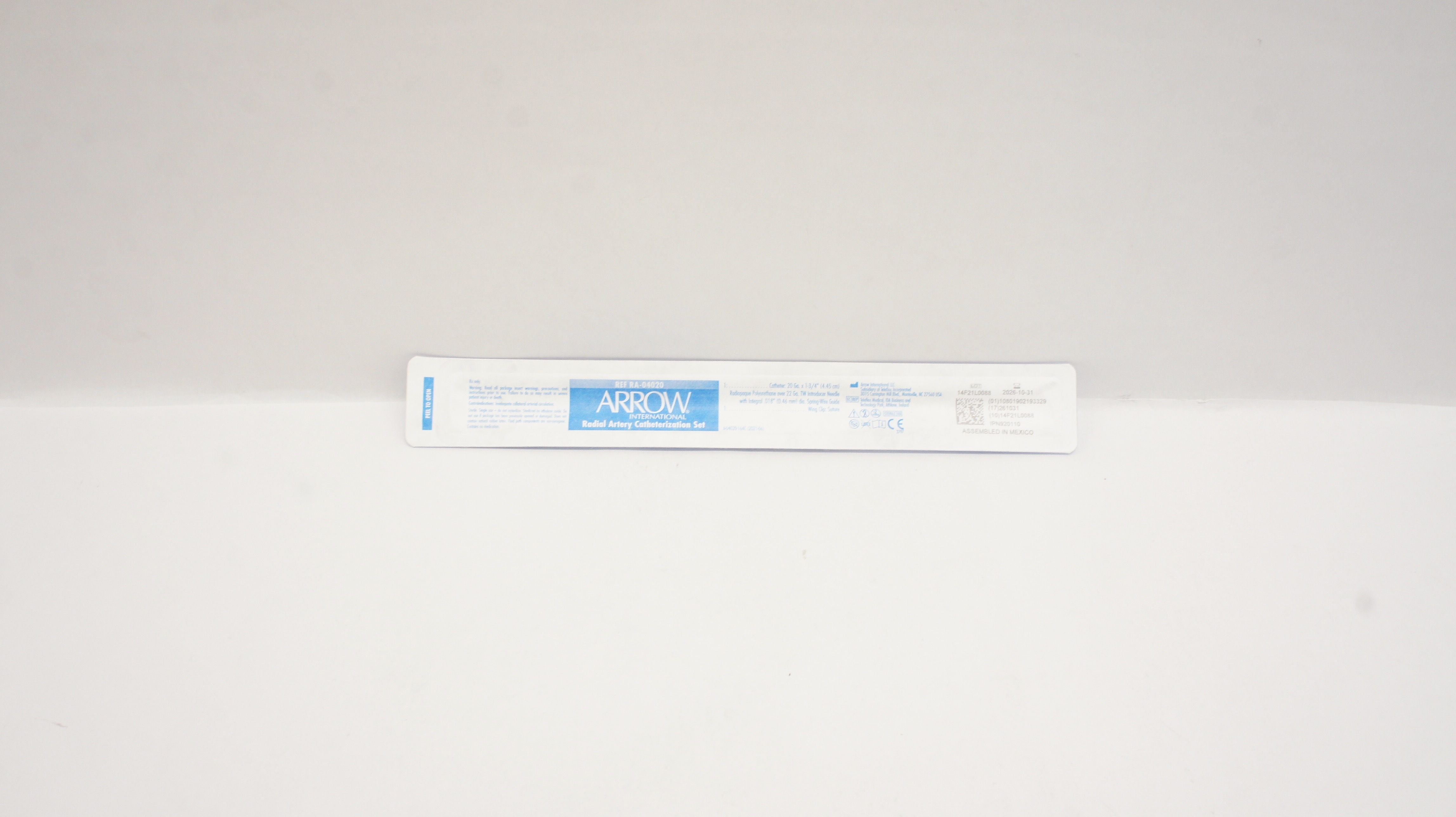 Arrow RA-04020 Radial Artery Catheterization Set 20Ga x 1 3/4 inch