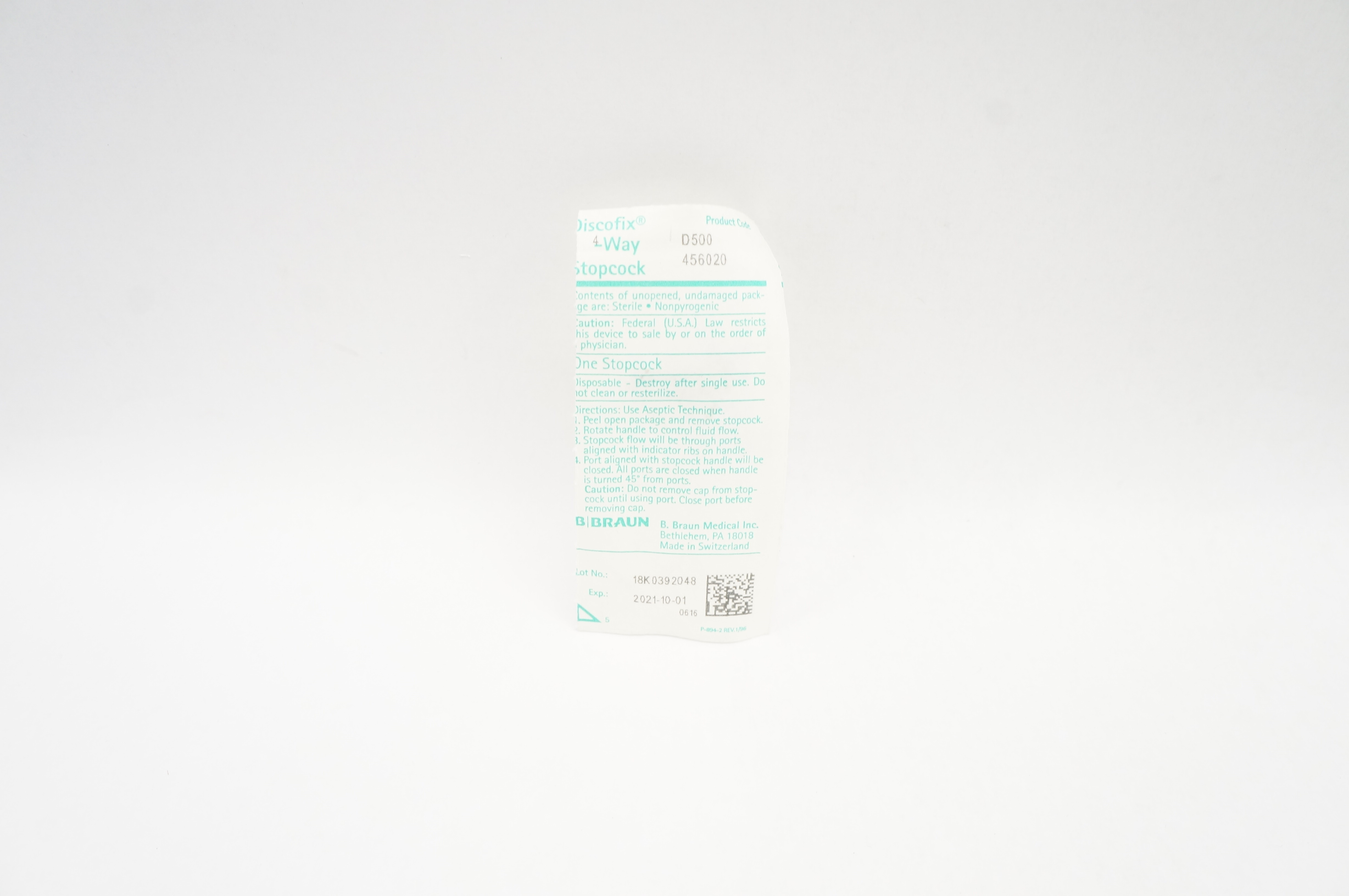 Braun D500 456020 Discofix 4-Way Stopcock (x)