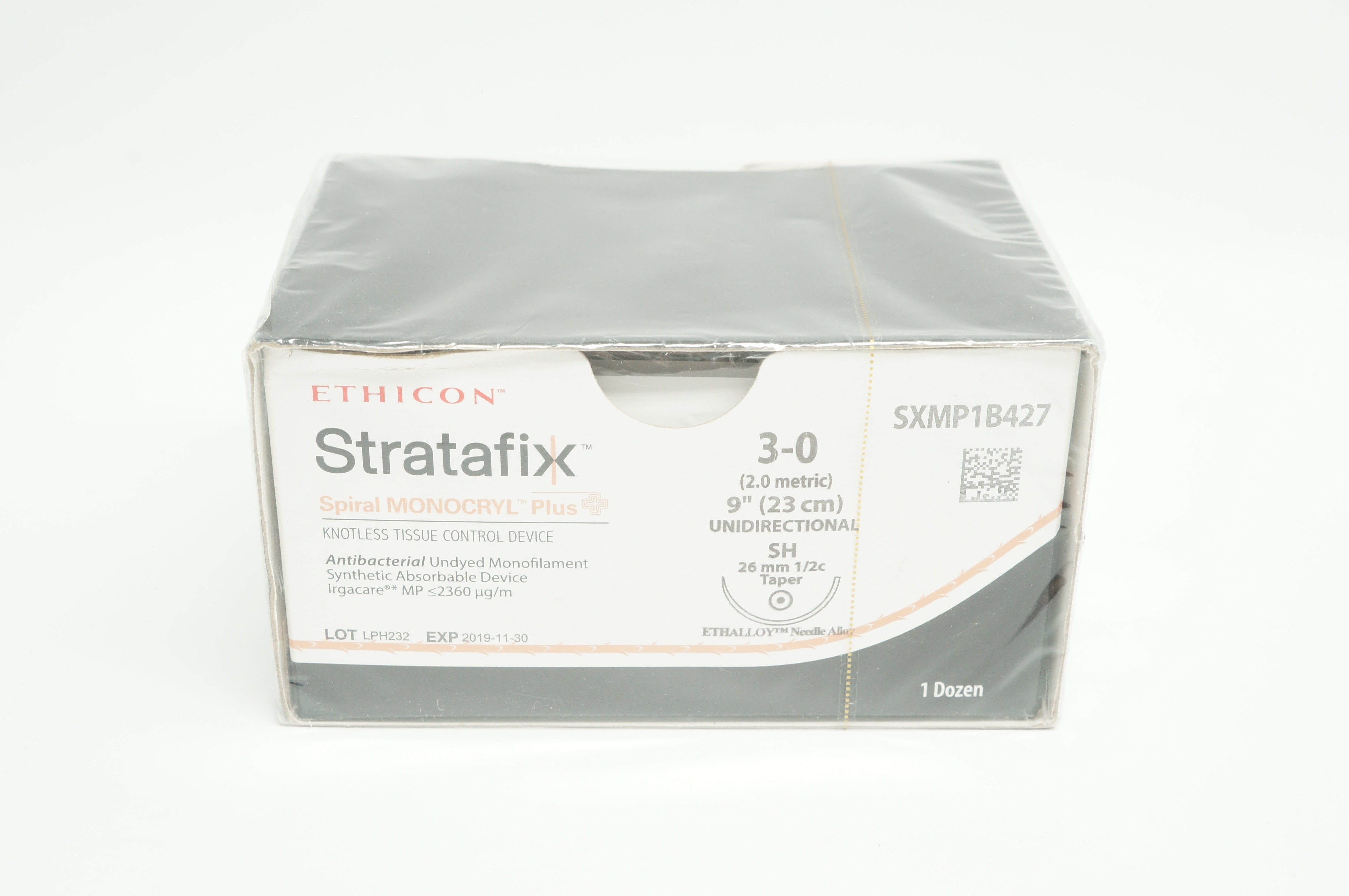 Ethicon SXMP1B427 3-0 STRATAFIX SH 26mm 1/2c Taper, 9inch (x) -Box of 12