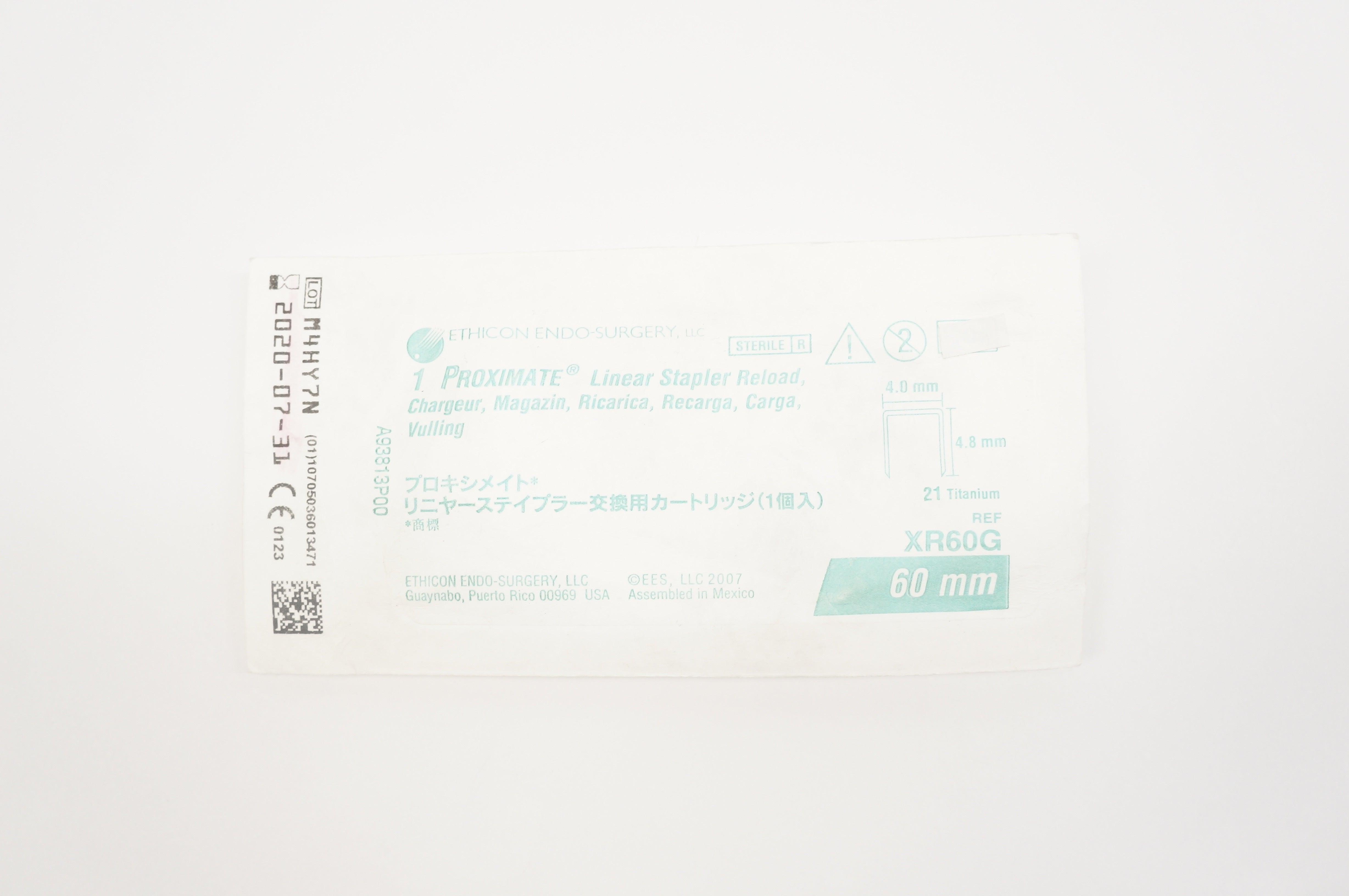Ethicon XR60G Proximate Linear Stapler Reload, 21 Titanium, 60 mm (x)