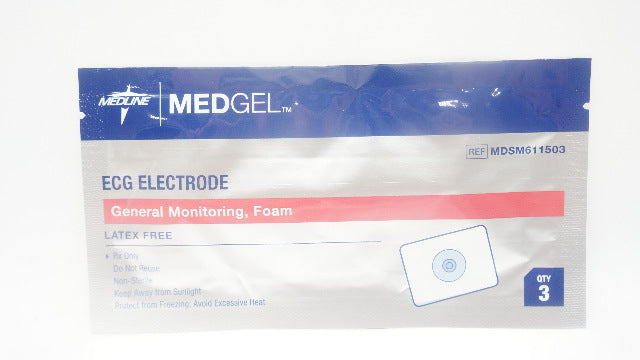 Medline MDSM61103 MedGel ECG Electrode, General Monitoring, Foam - Pack of 3