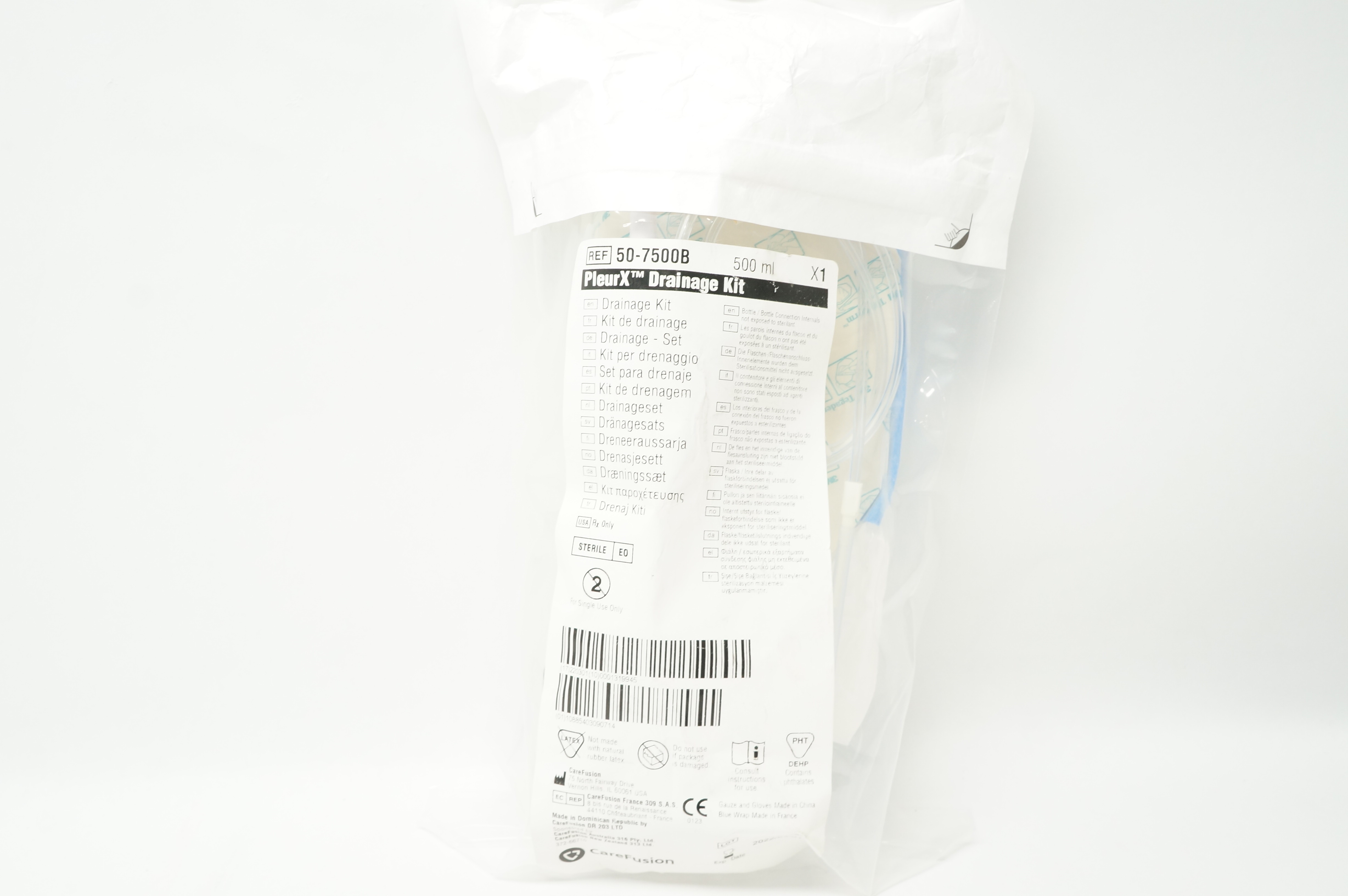CareFusion 50-7500B PleurX Drainage Kit 500ml