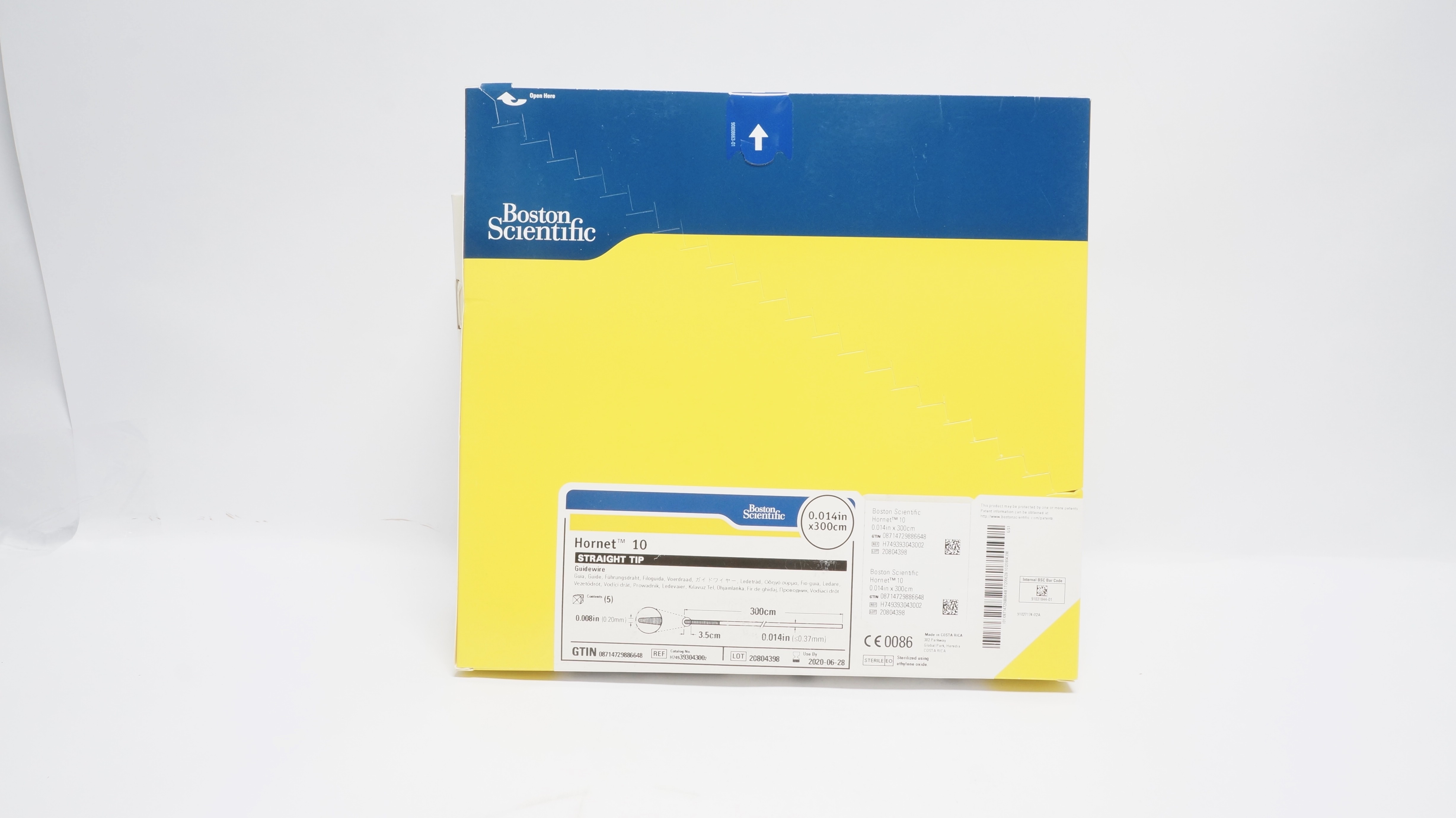Boston Scientific 39304300 Hornet 10 Guidewire Straight 0.014in x300cm(x)-Box of 5