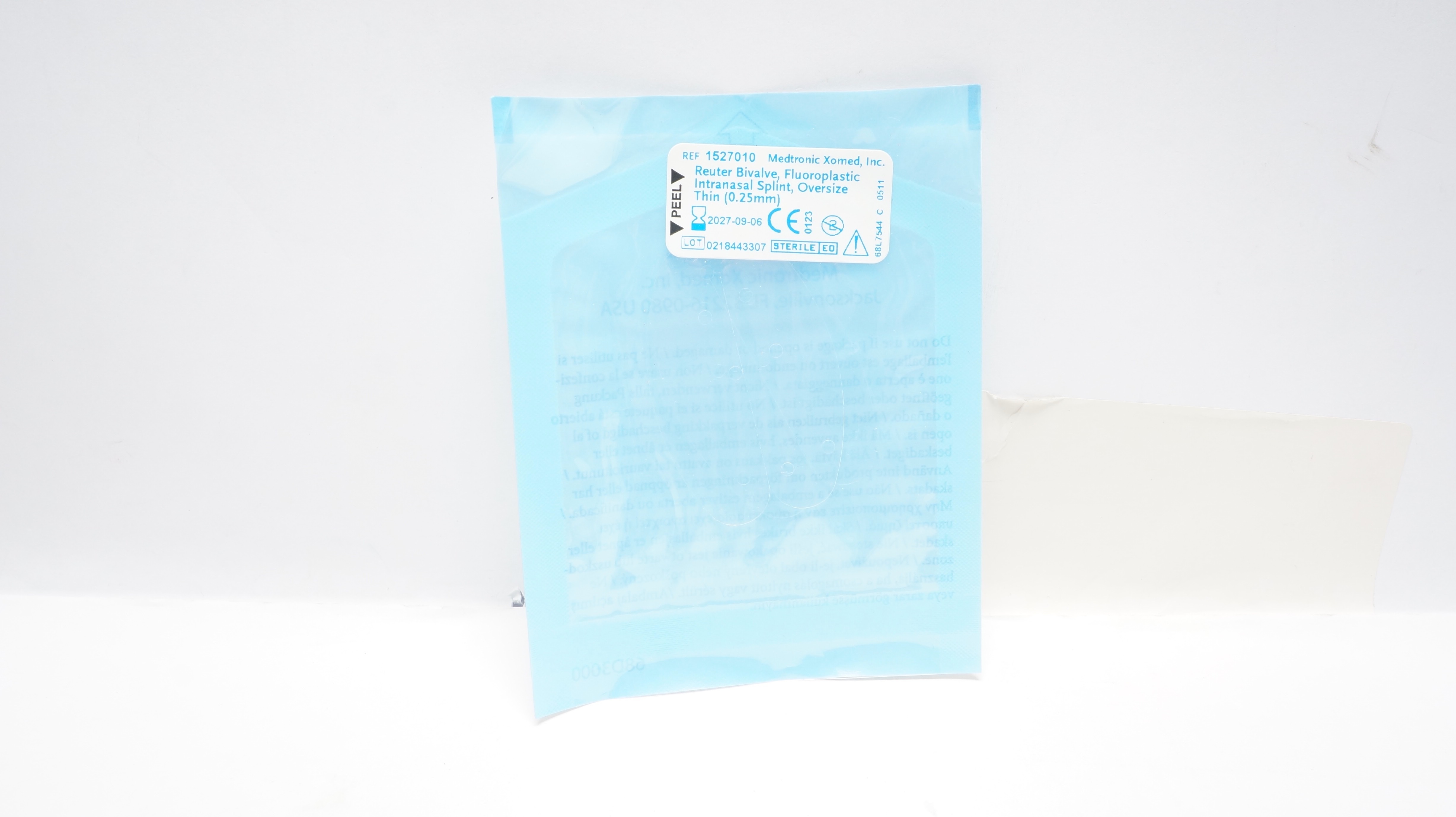 Medtronic Xomed 1527010 Reuter Bivalve, InIntranasal Splint Oversize Thin 0.25mm