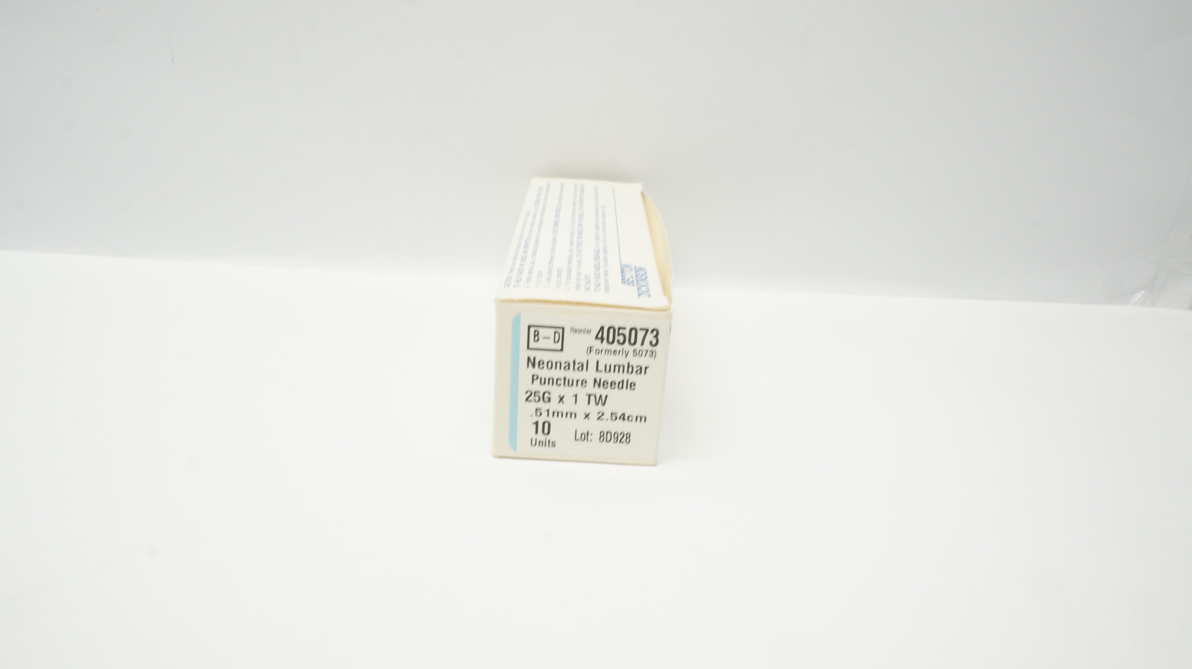 BD 405073 Neonatal Lumbar Puncture Ndle 25G x 1.00inch TW - Box of 10
