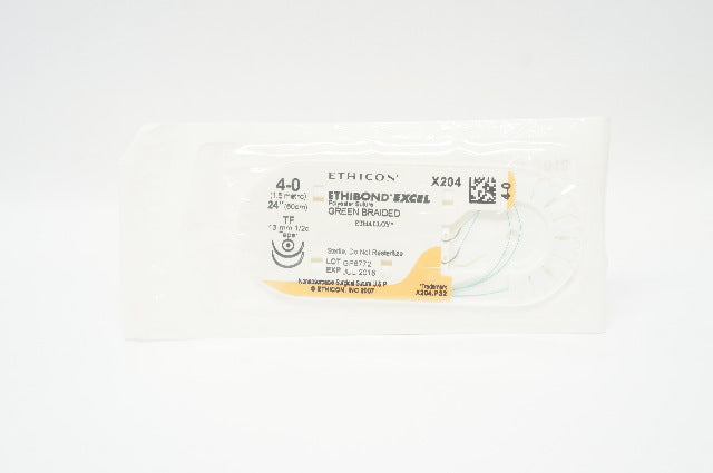 Ethicon X204 4-0 Ethibond Excel Polyester Stre TF 13mm 1/2c Taperoint 24 inch(x)
