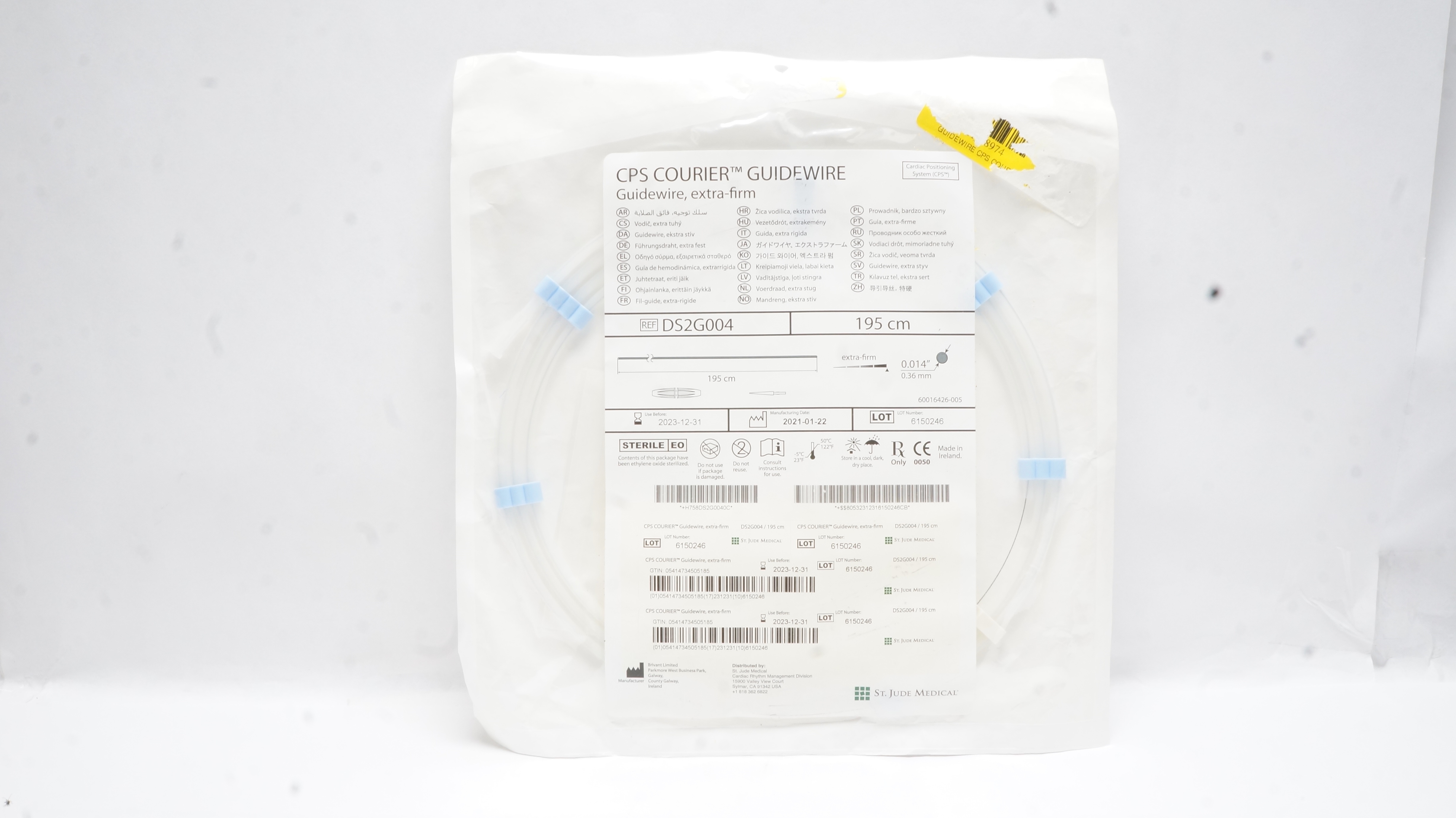 St. Jude Medical 1007709 CPS Courier Extra-Firm Guidewire 195cm x 0.014inch (x)