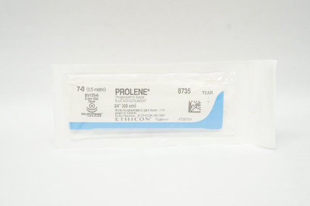 Ethicon 8735 7-0 PROLENE BV175-6 8mm 3/8c Taper 24inch (x)