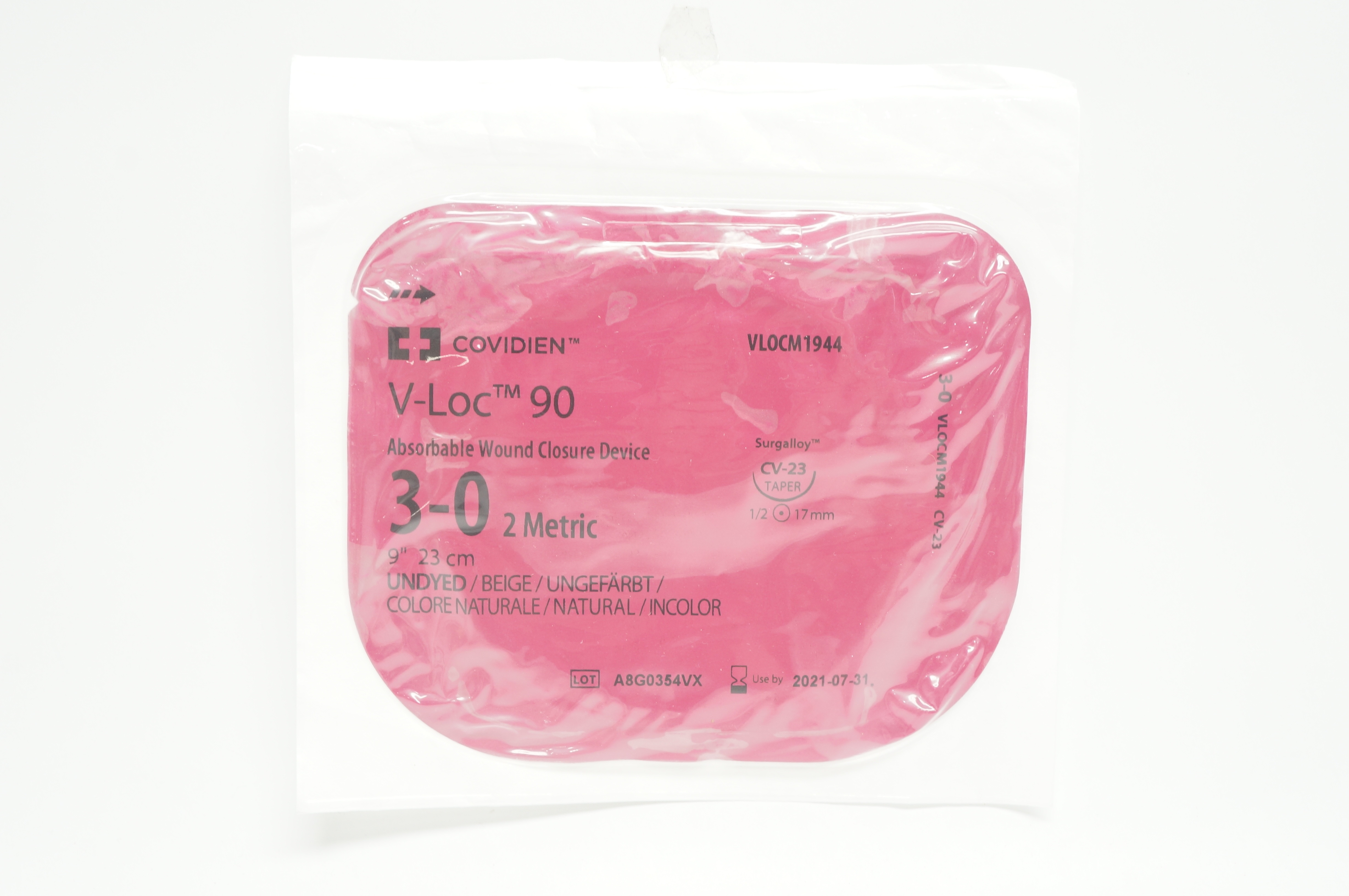 Covidien VLOCM1944 30 VLoc 90 Absorbable Wound, CV23, 1/2c 17mm