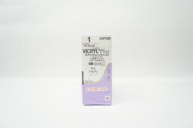Ethicon VCP708T VICRYL Plus OS-4 Violet Braided 3-18 - Box of 24