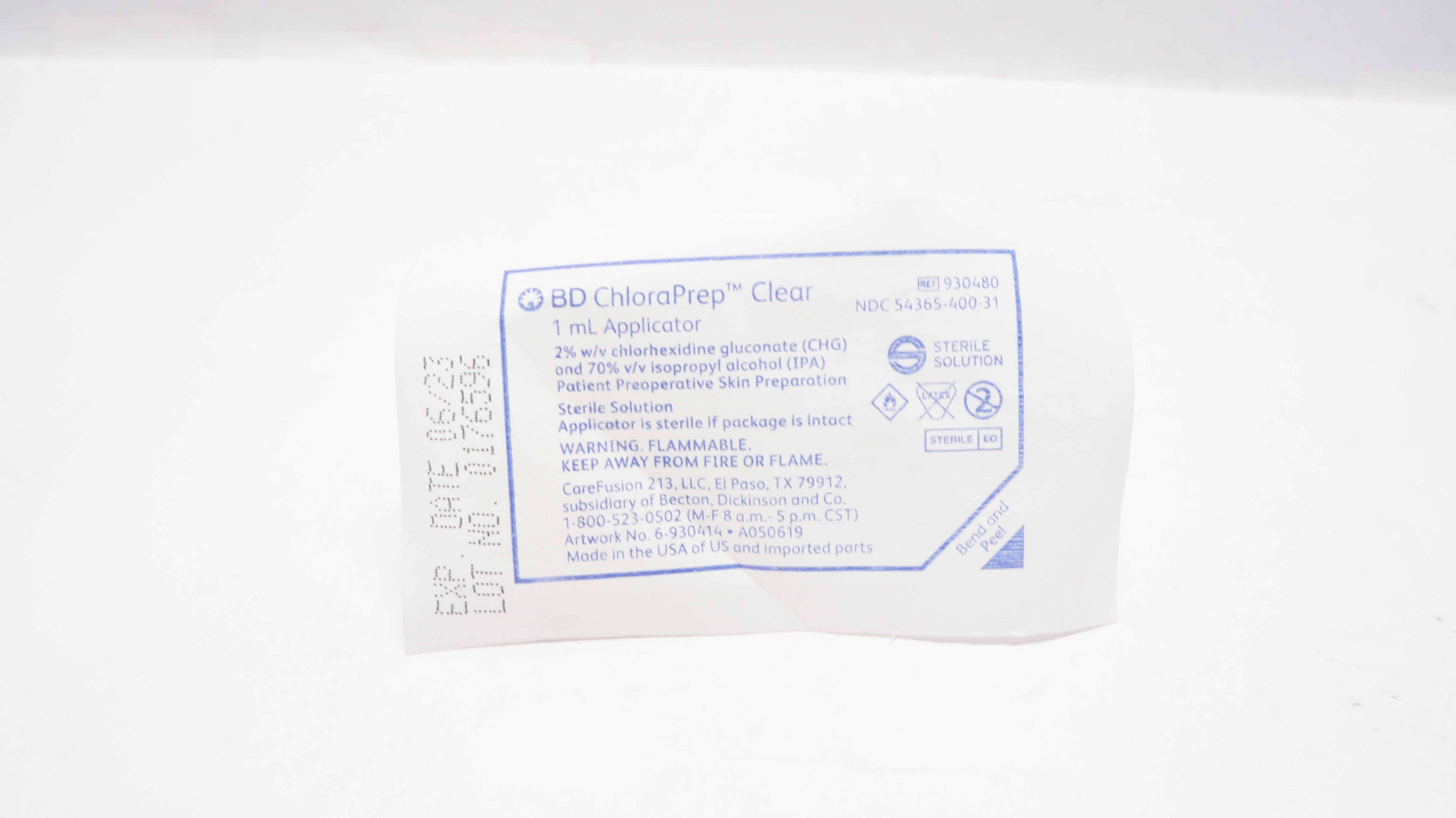 BD 930480 ChloraPrep Clear 1ml Applicator (x)
