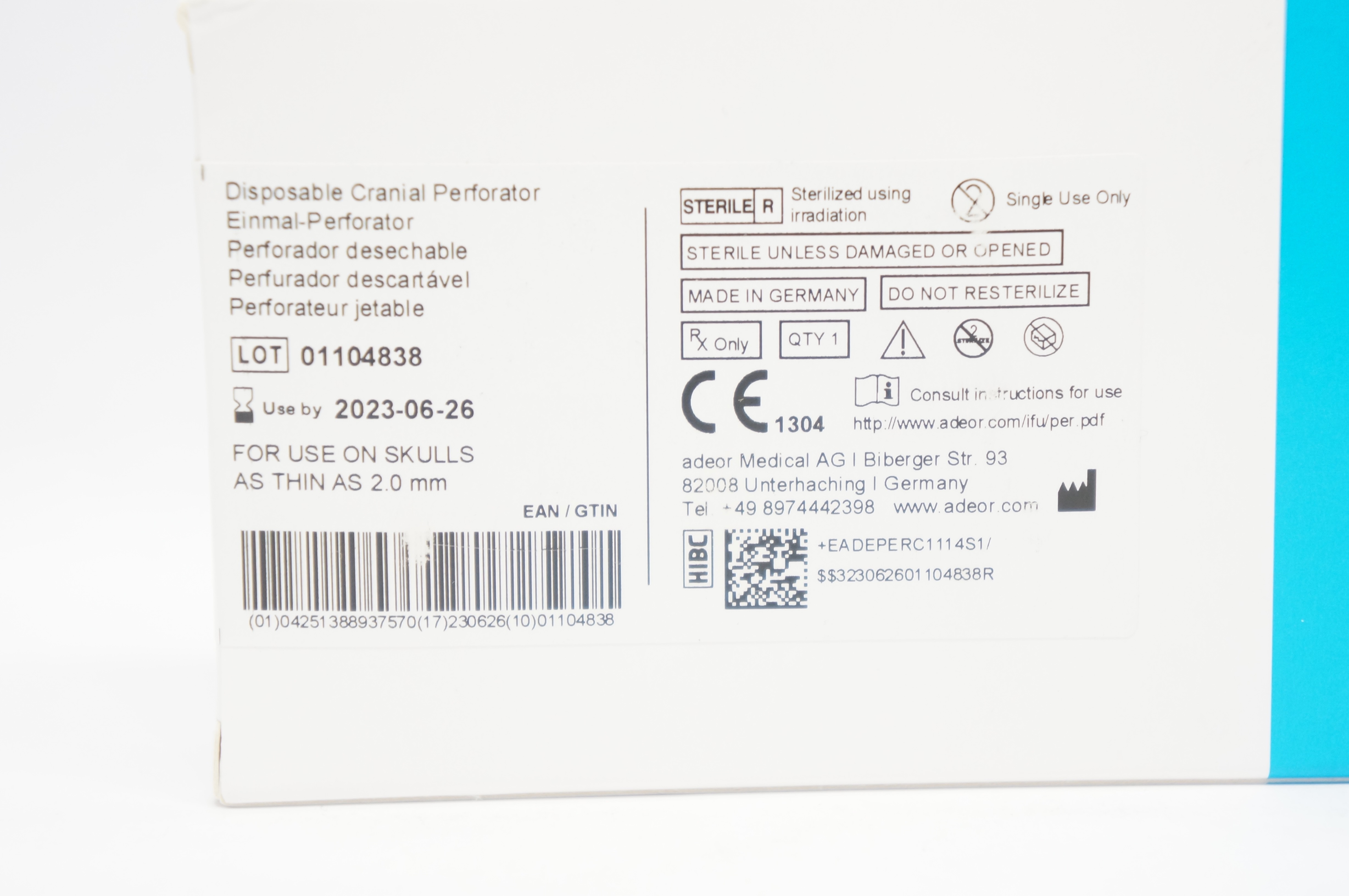 Meridian PER C11-14-S Adeor Cranial Perforator 11/14mm