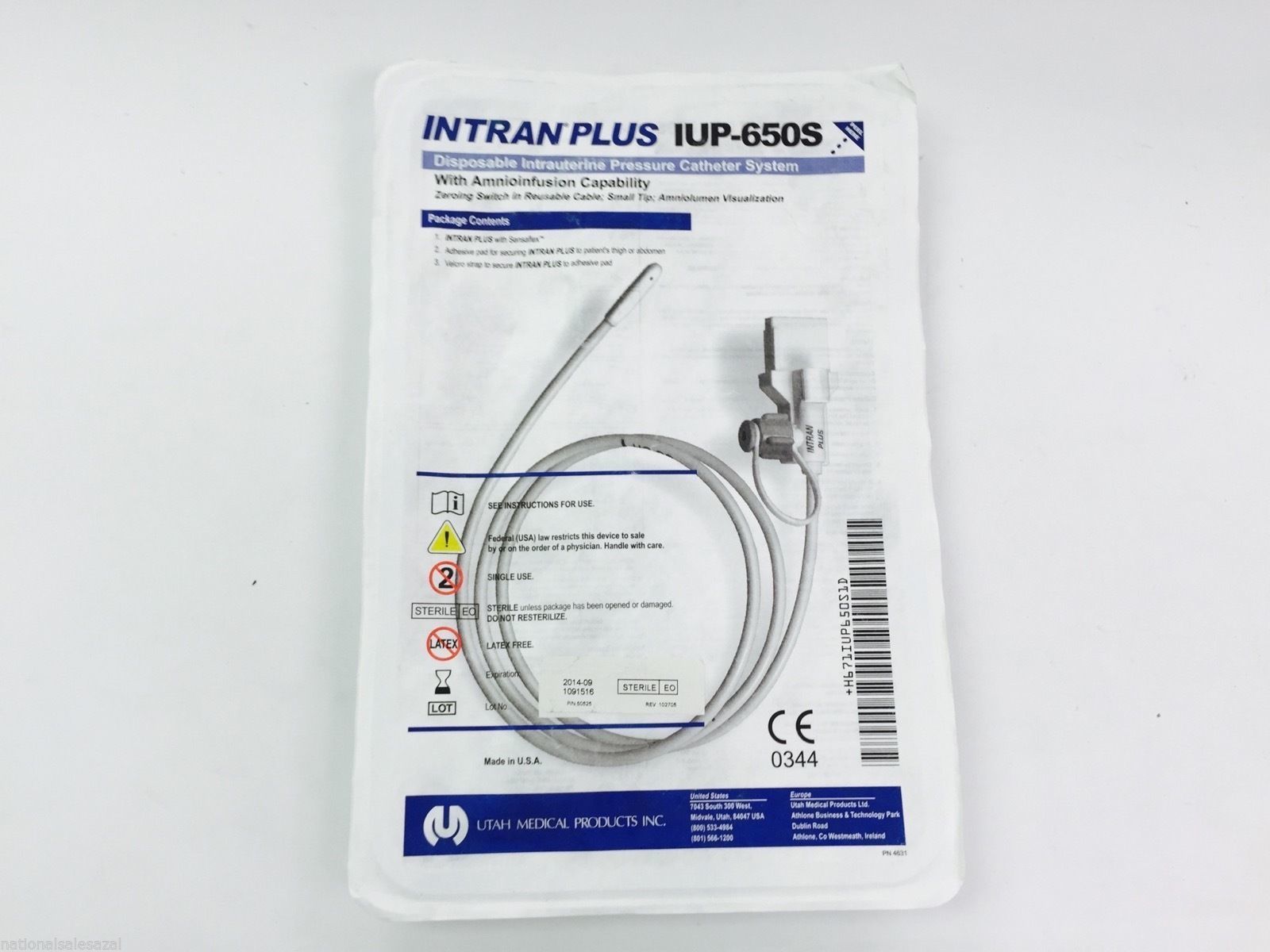 IUP650S Utah Medical Disposable Intrauterine Pressure Cath System (x)
