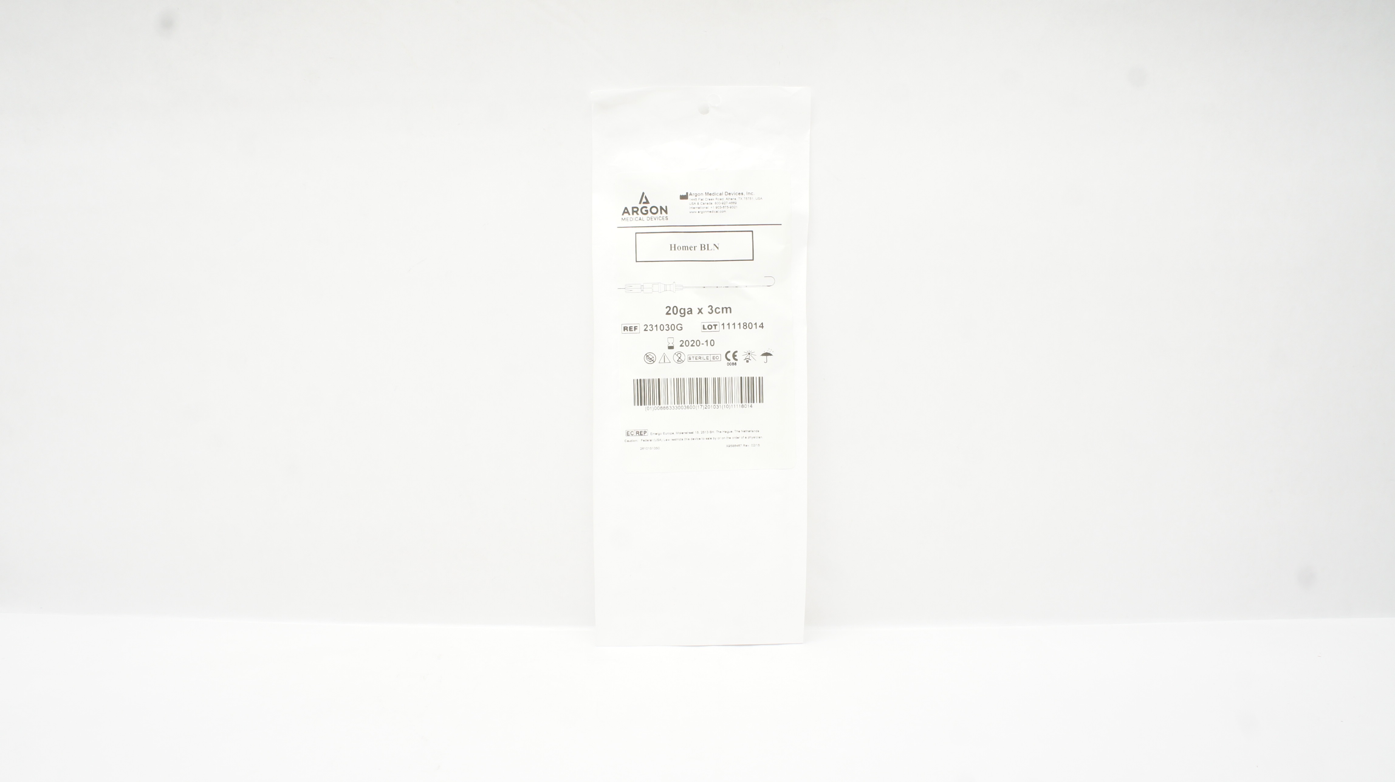 Argon Medical Device 231030G Homer BLN 20Ga x 3cm (x)