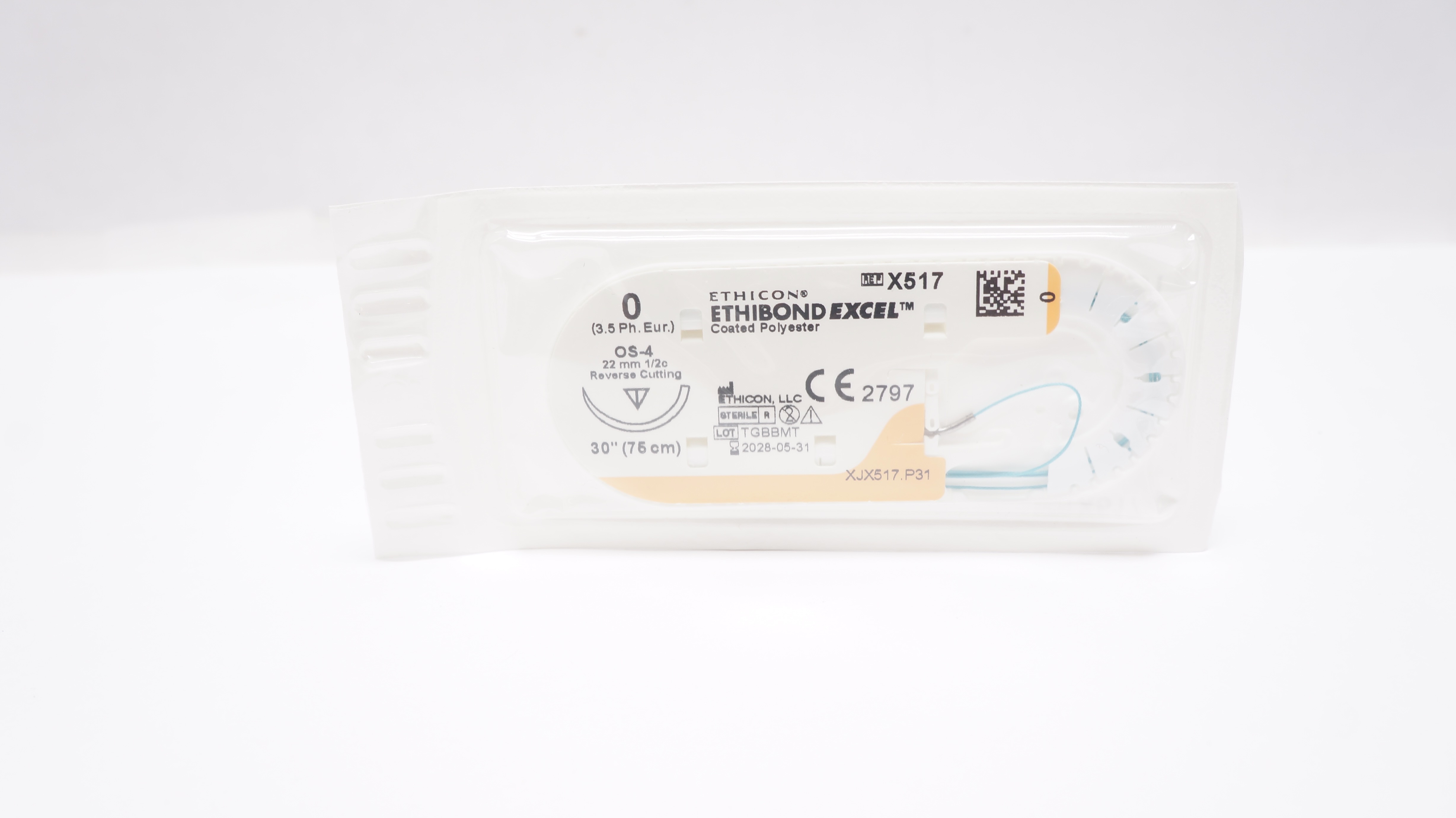 Ethicon X517 0 ETHIBOND EXCEL Stre OS-4 22mm 1/2c Reverse Cutting, 30inch