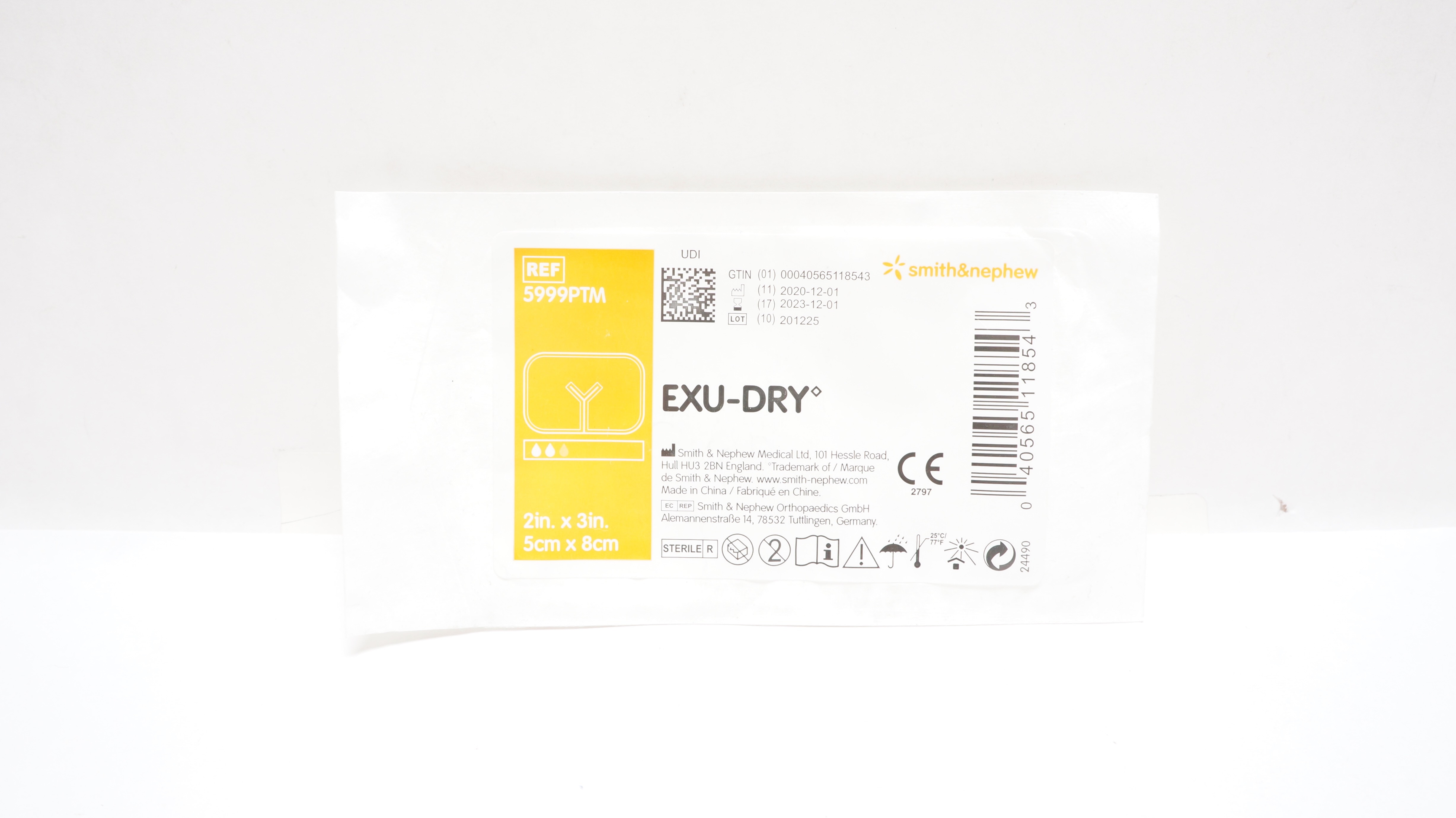 Smith&Nephew 5999PTM EXU-DRY Slit Tube Absorbent Dressing 2inch x 3inch (x)