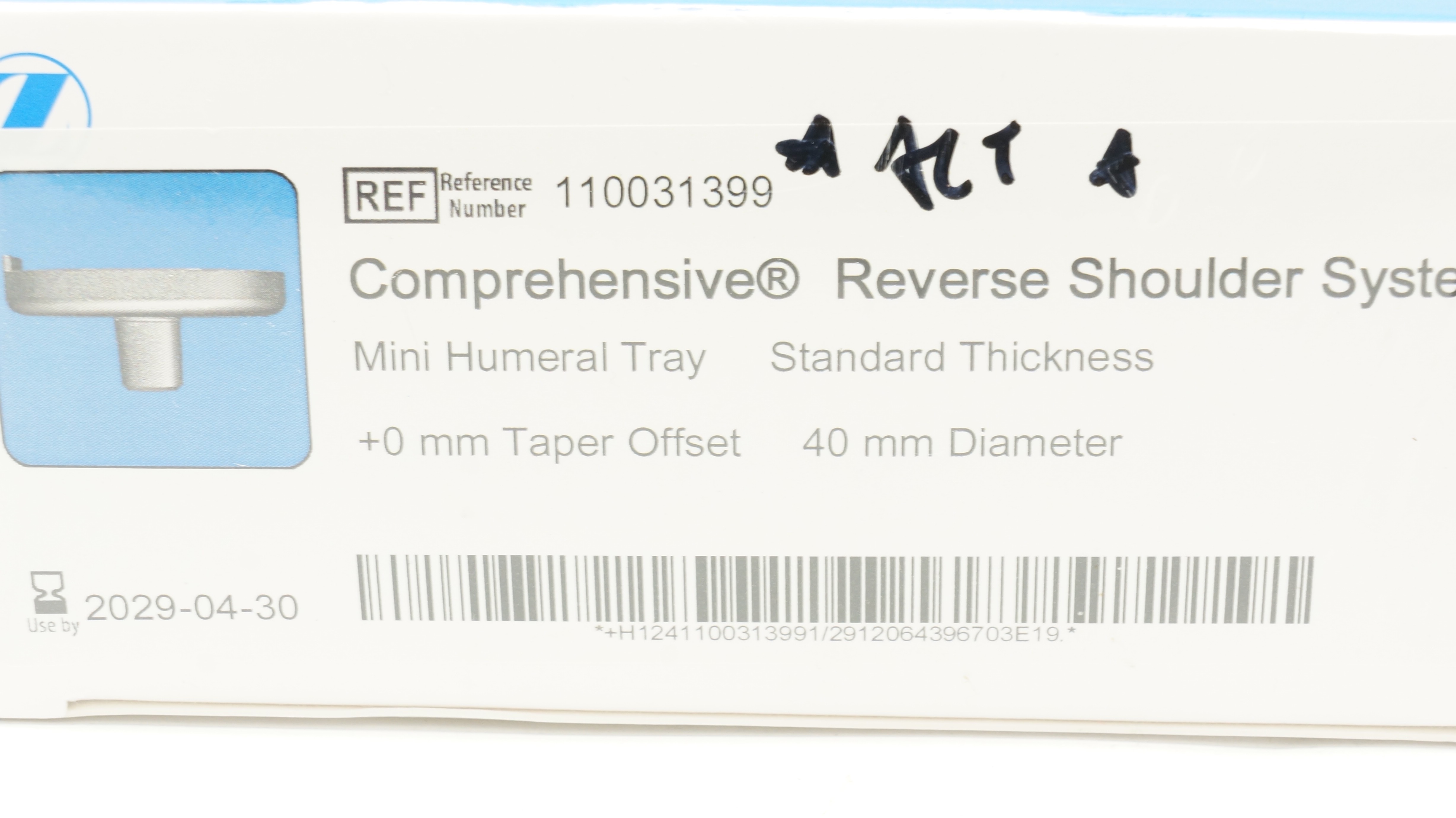 Zimmer Reverse Zimmer 110031399 Comprehensive Reverse Shoulder System +0mm Taper ...
