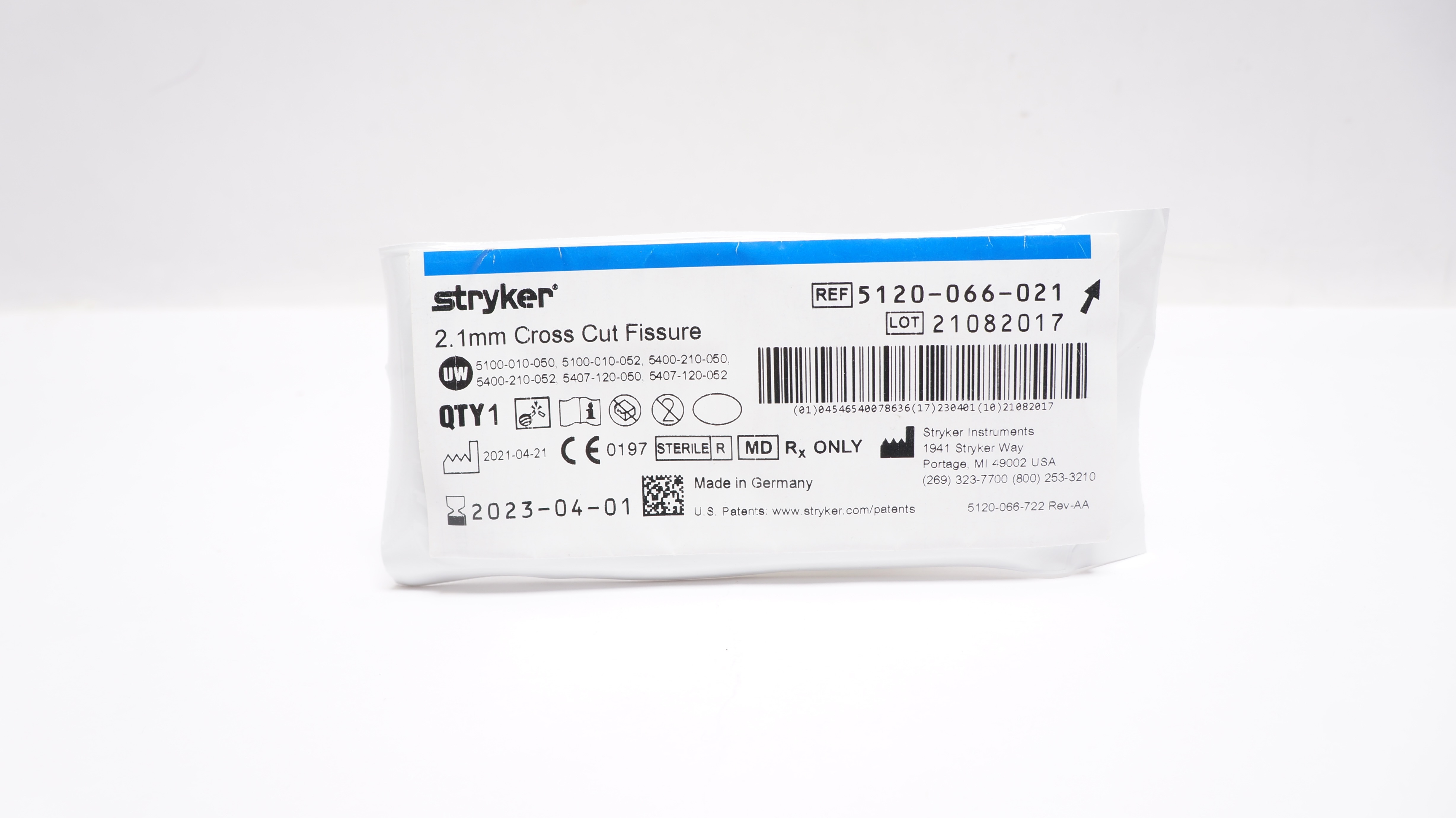 Stryker 5120-066-021 Cross Cut Fissure 2.1 mm (x)