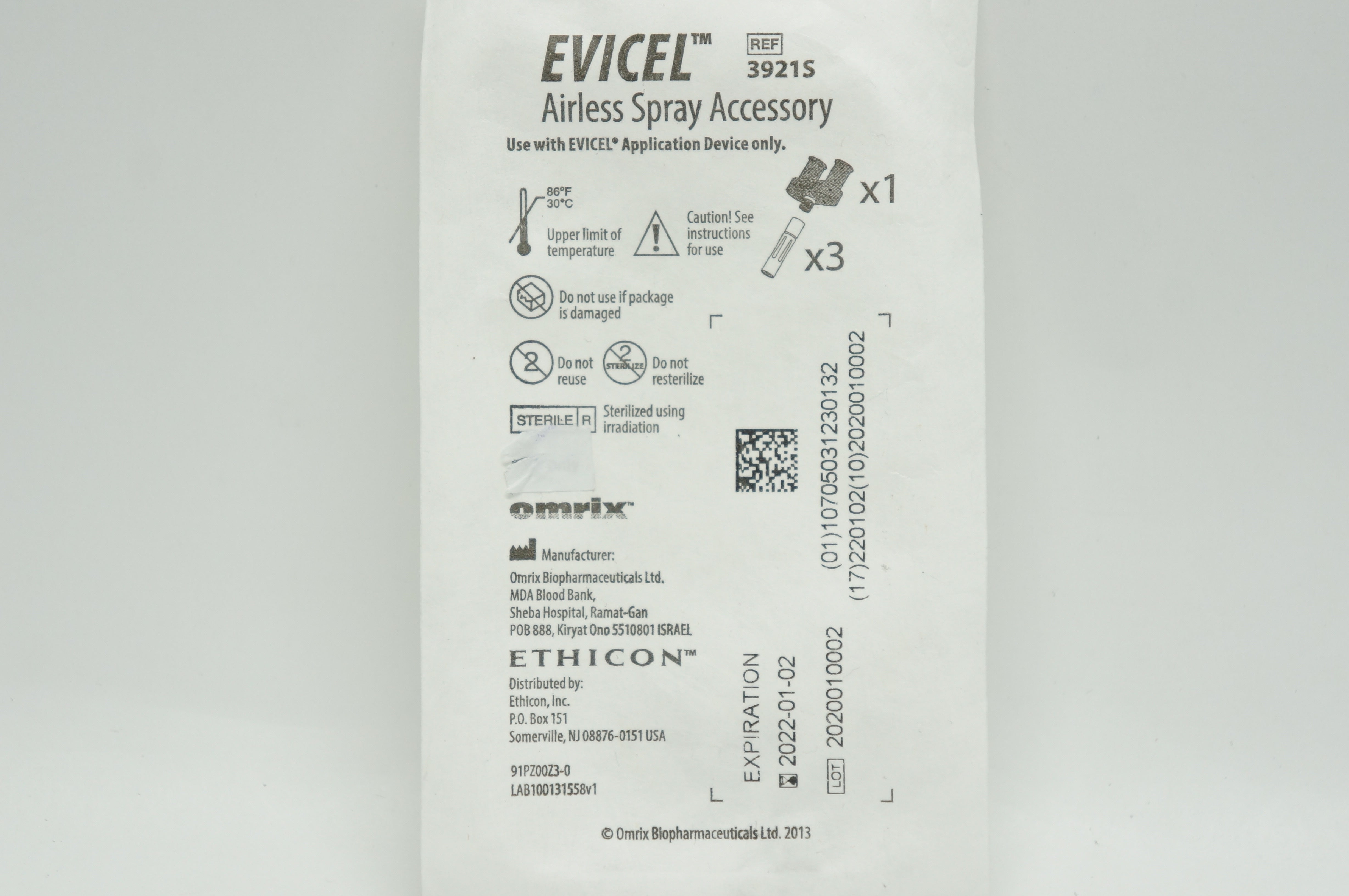 Ethicon 3921S Evicel  Airless Spray Accessory