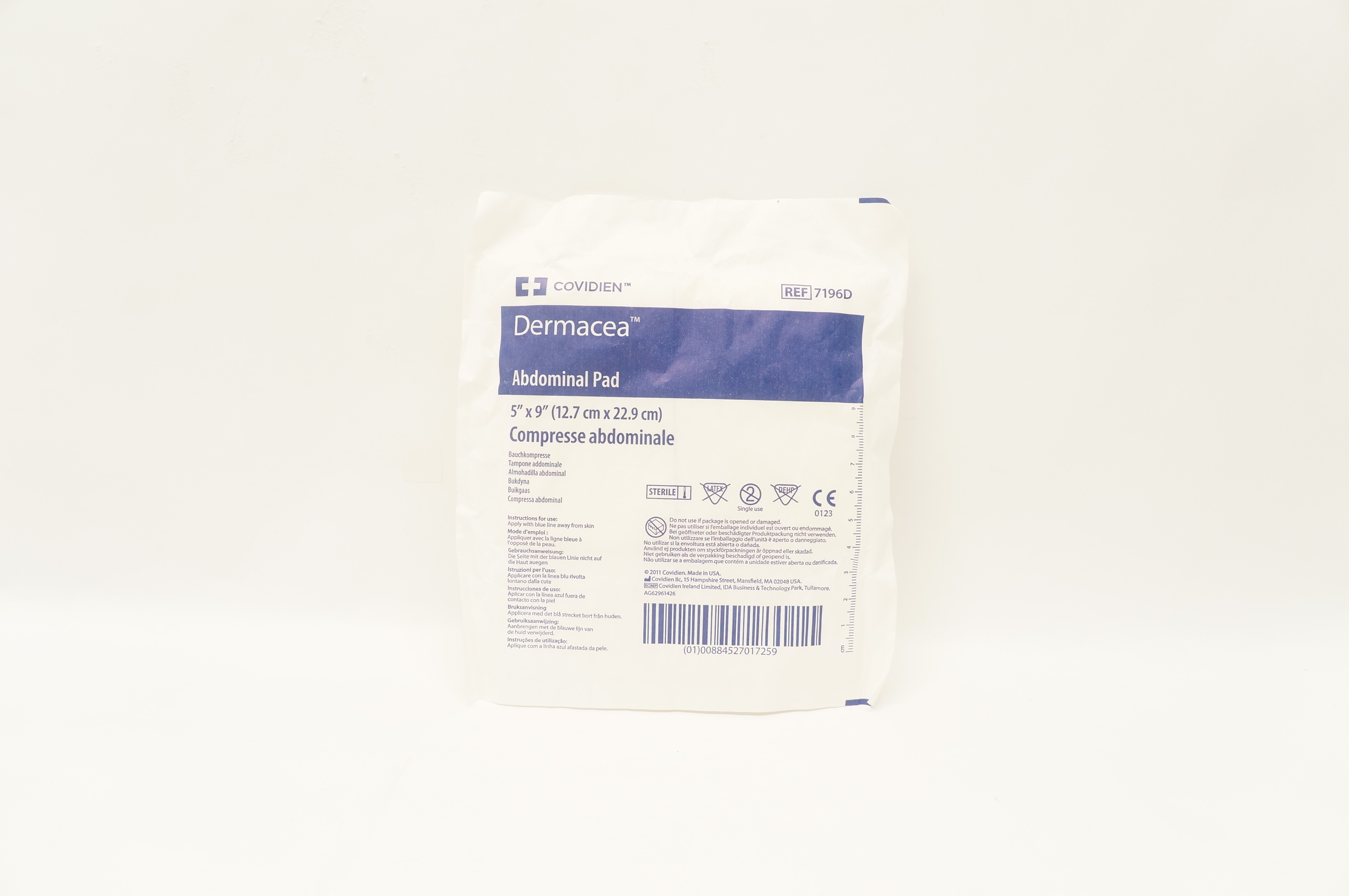 Covidien 7196D Dermacea Abdominal Pad 5inch x 9inch