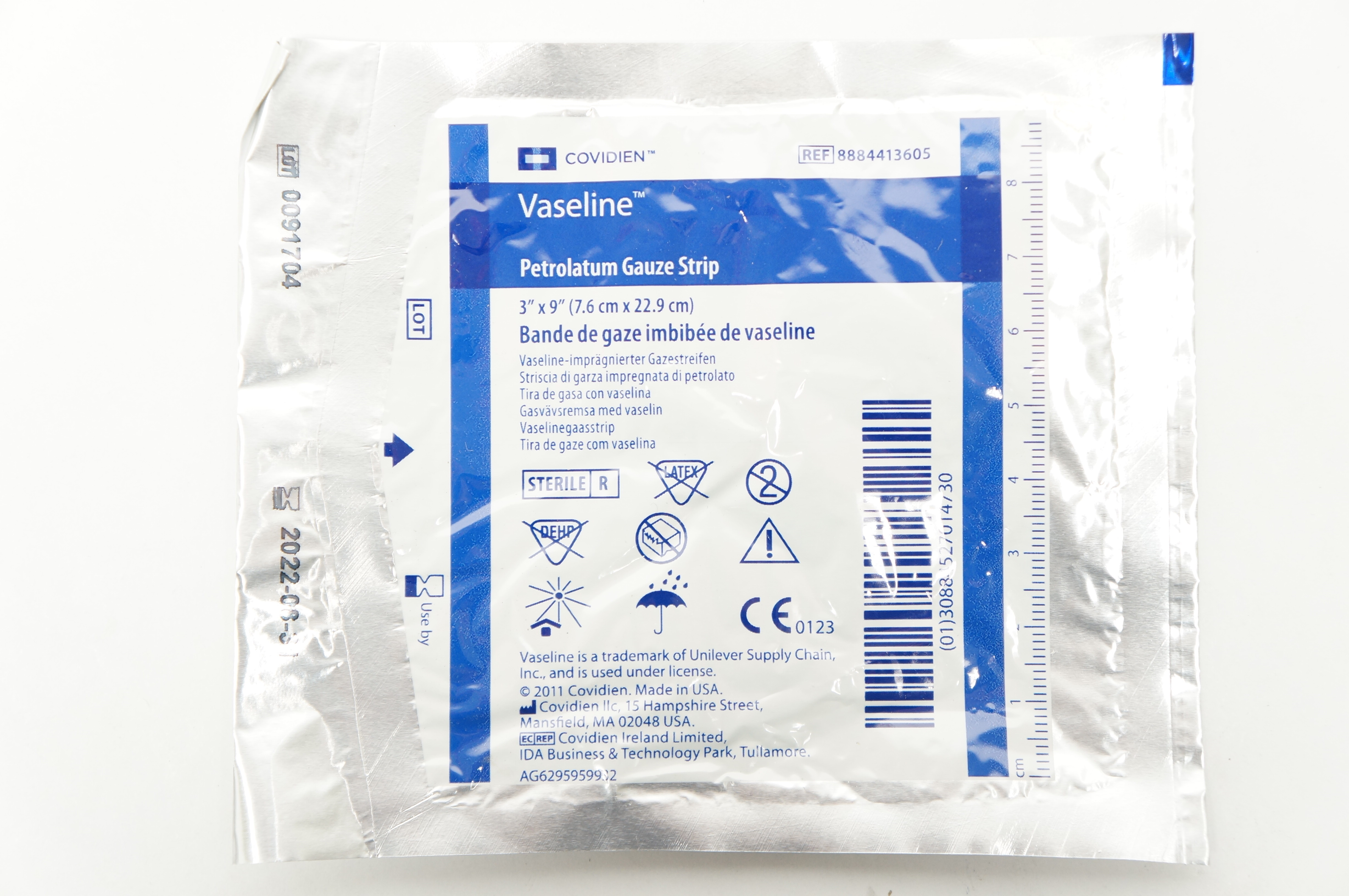 Covidien 8884413605 Vaseline Petrolatum Gauze Strip 3 x 9inch
