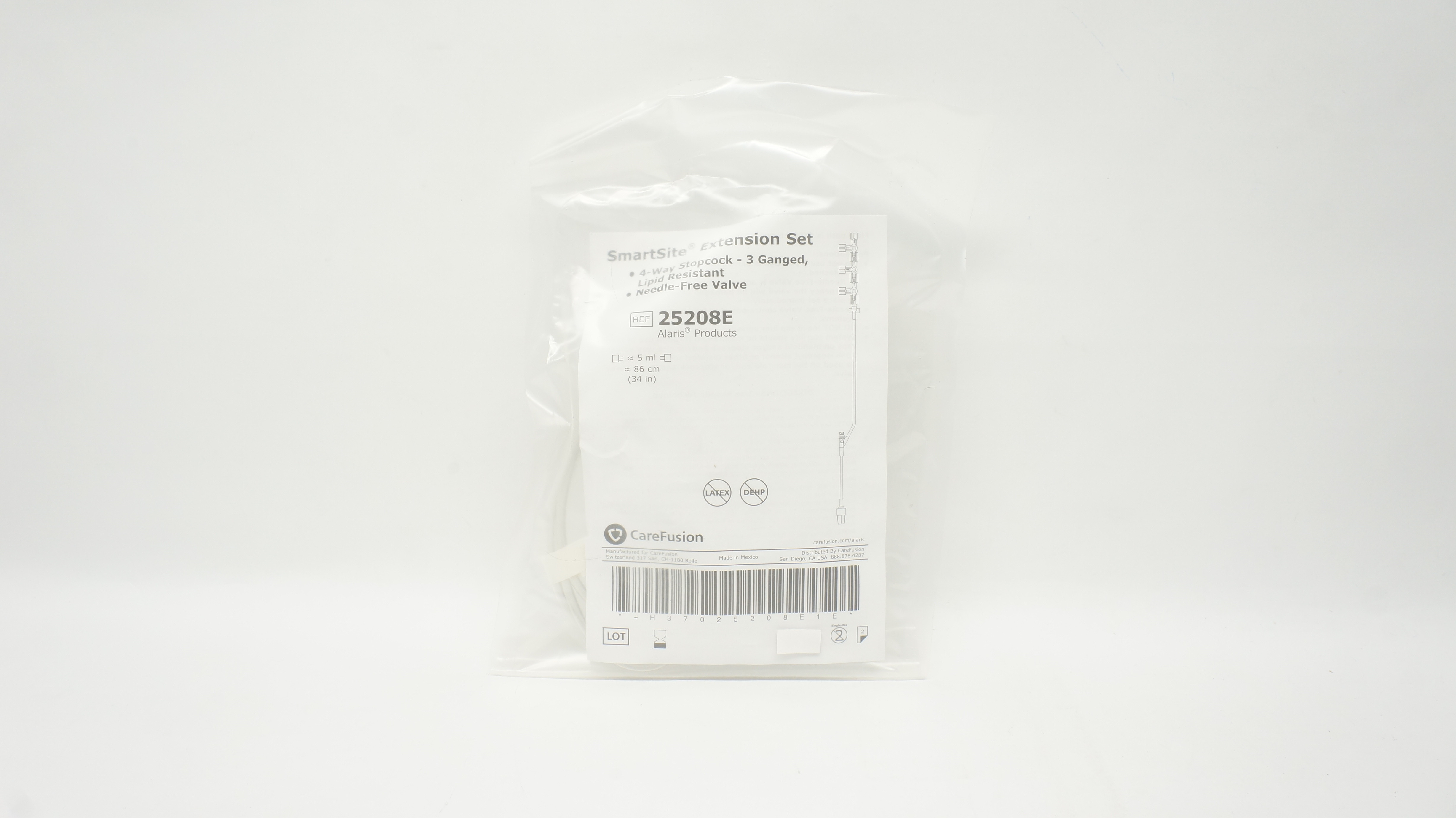 CareFusion 25208E SmartSite Extension Set 5 ml x 34 inch
