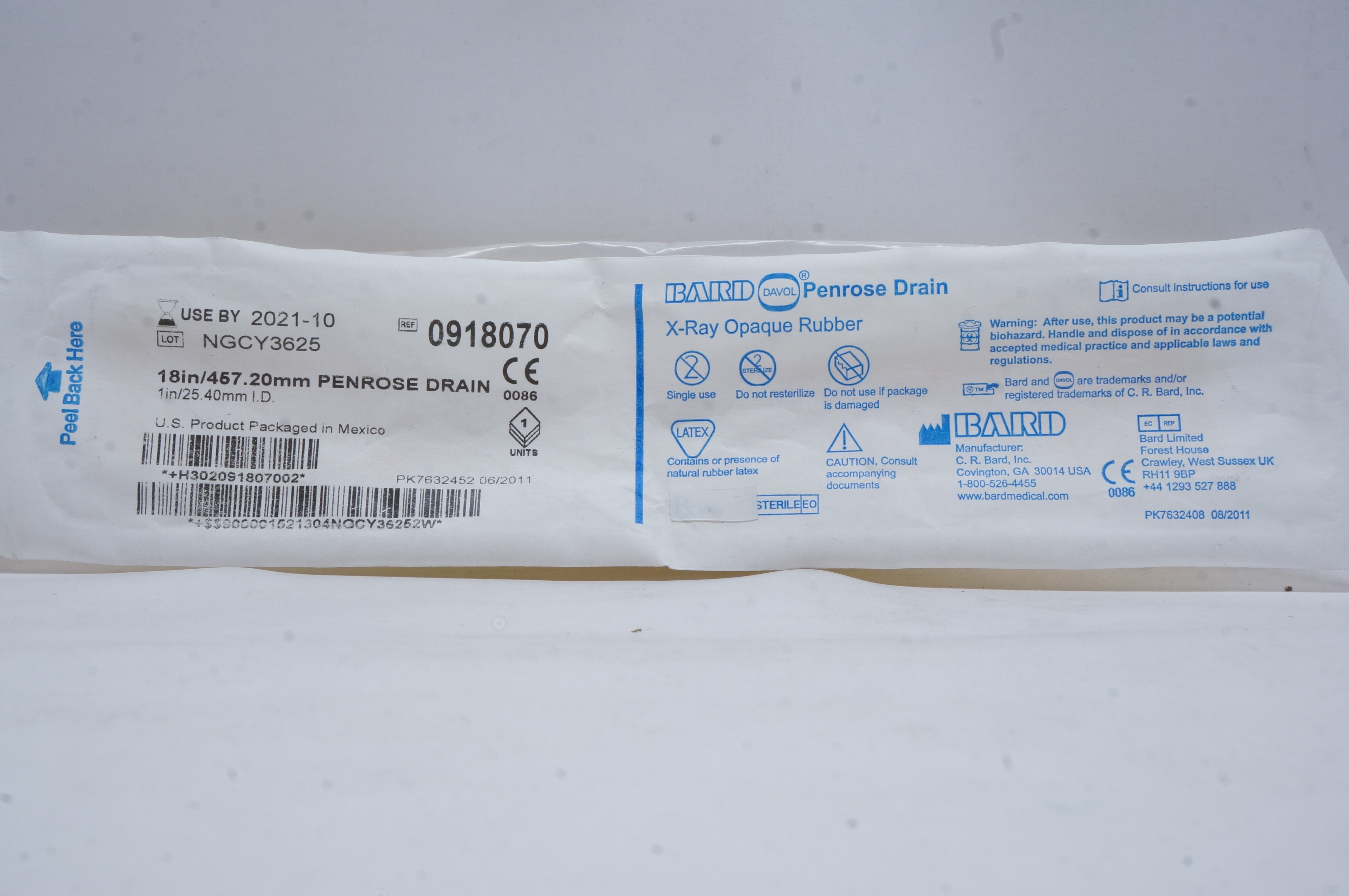 Bard 0918070 Penrose Drain 18inch x 1inch (x)