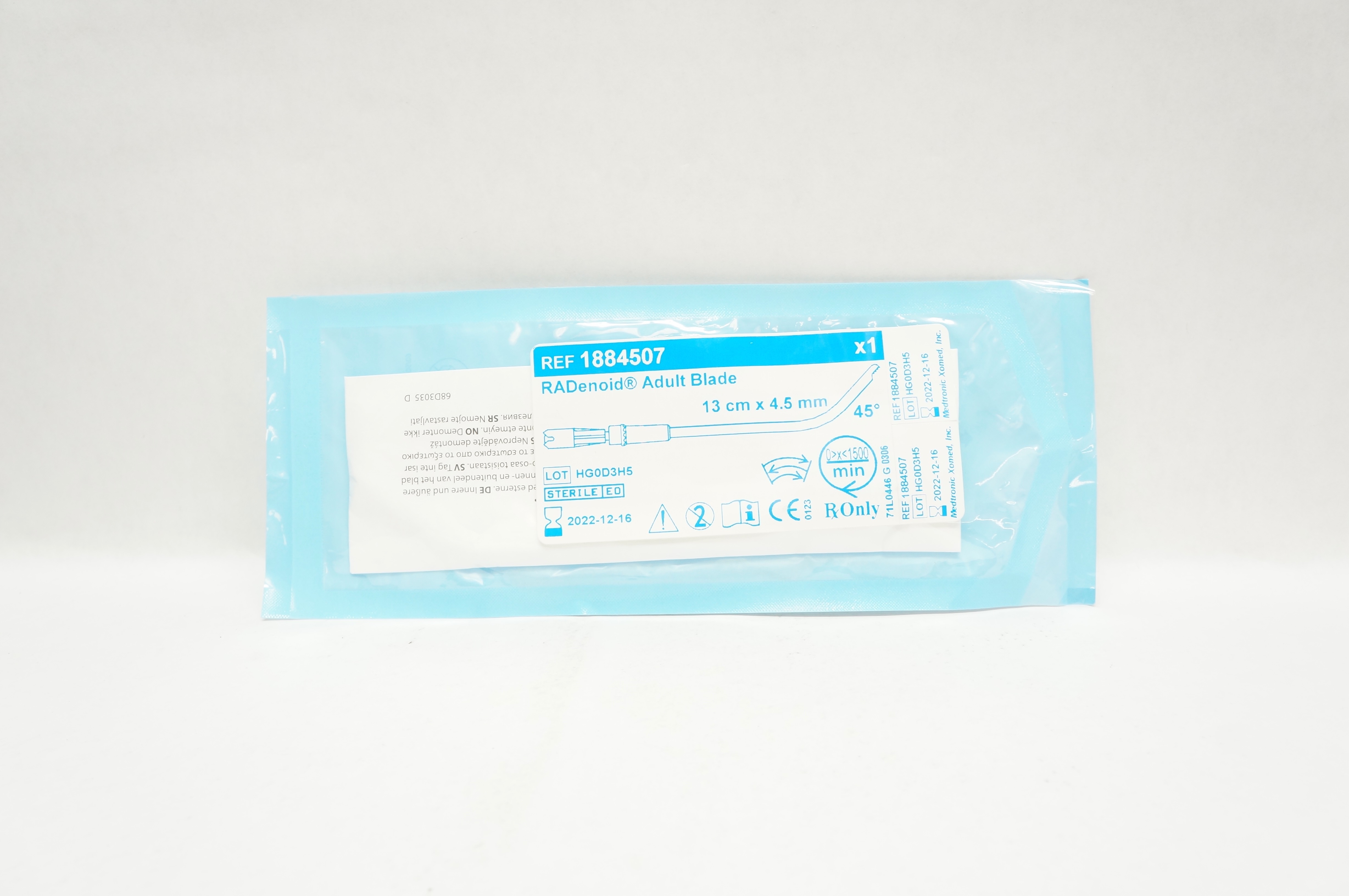 Medtronic 1884507 RADenoid Adult Blade 13cm x 4.5mm 45Degree (x)