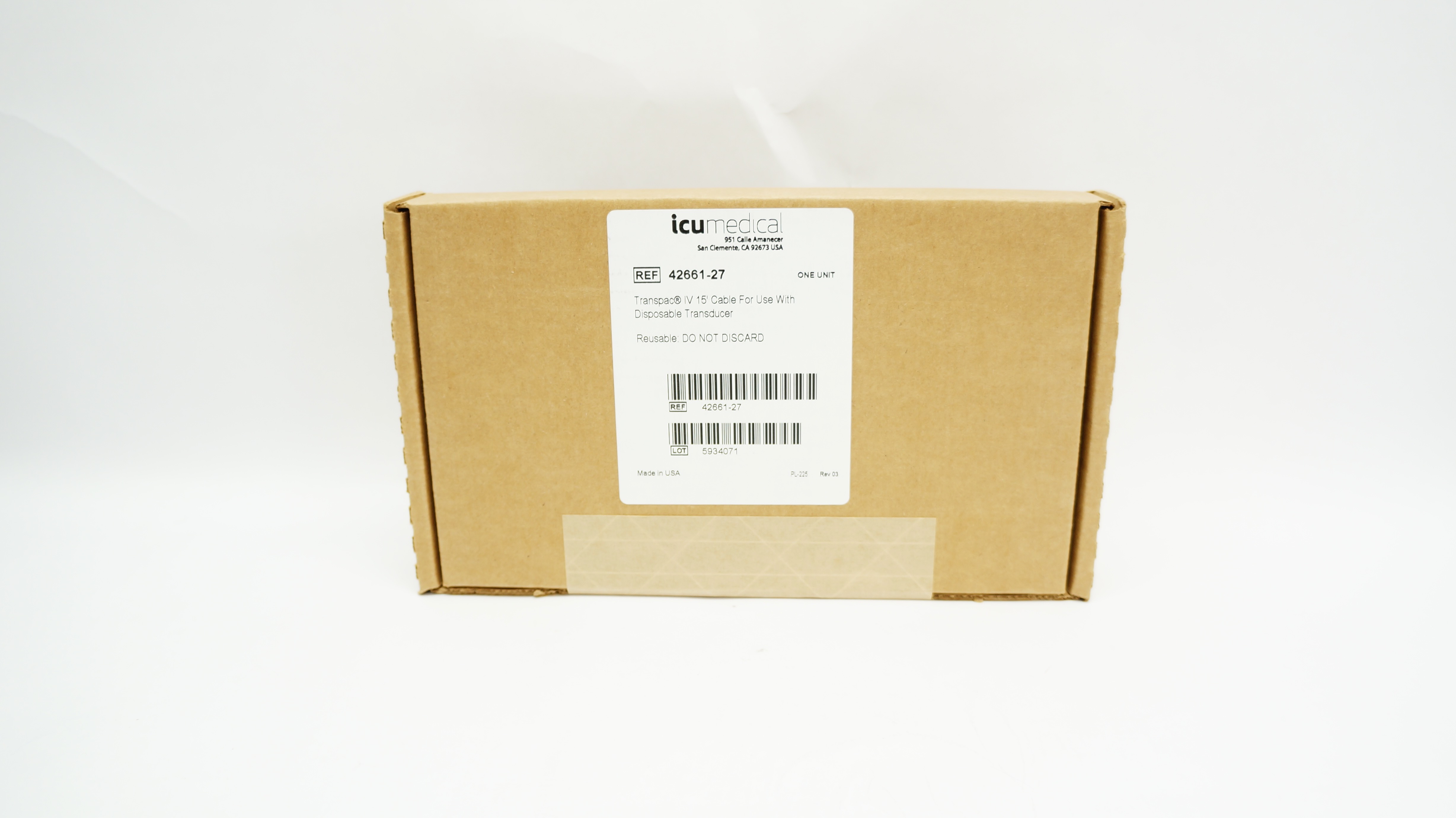 ICU Medical 42661-27 Transpac IV 15ft. Cable