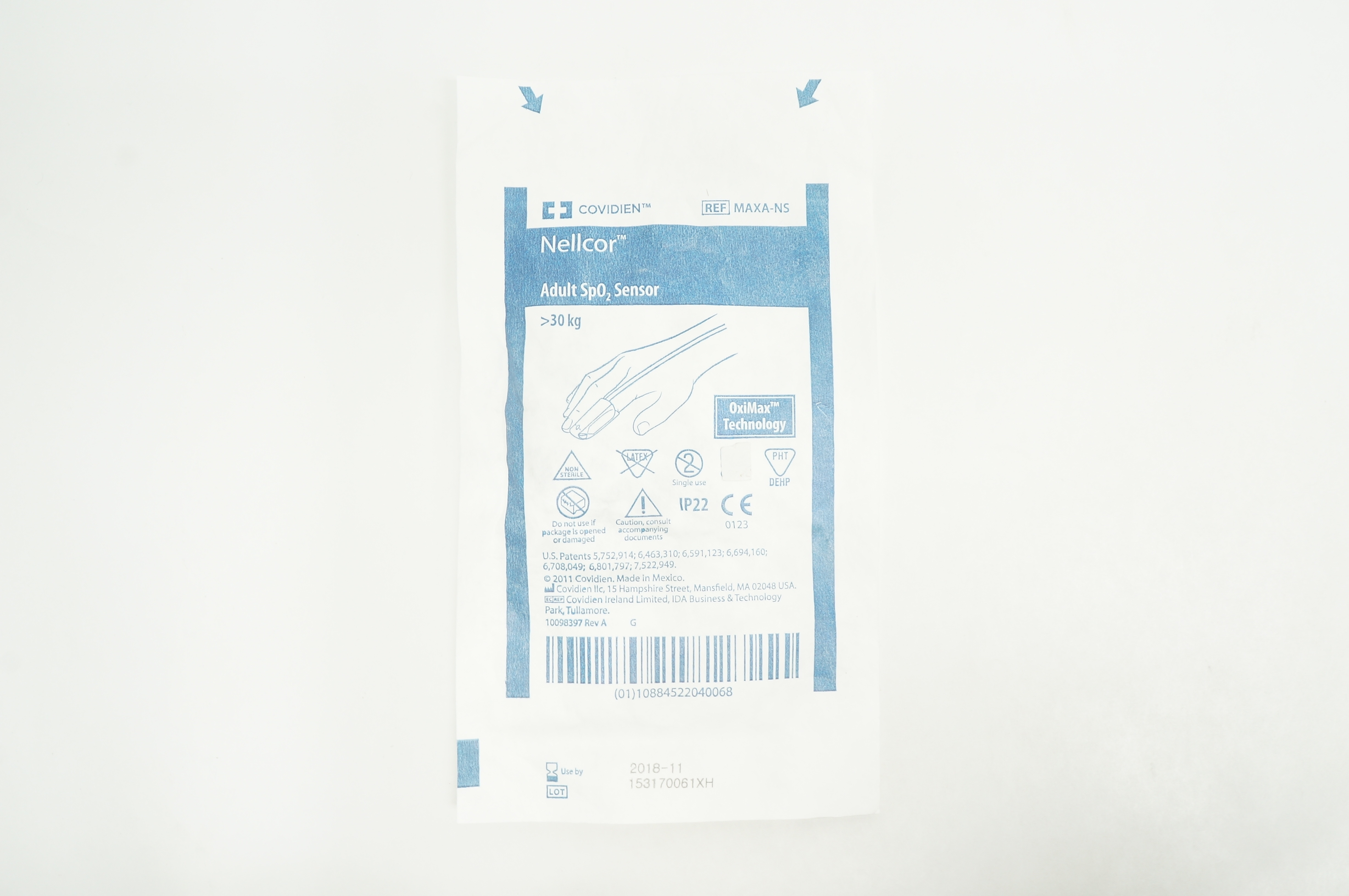Covidien MAXA-NS Nellcor Adult SpO2 Sensor >30kg (x)