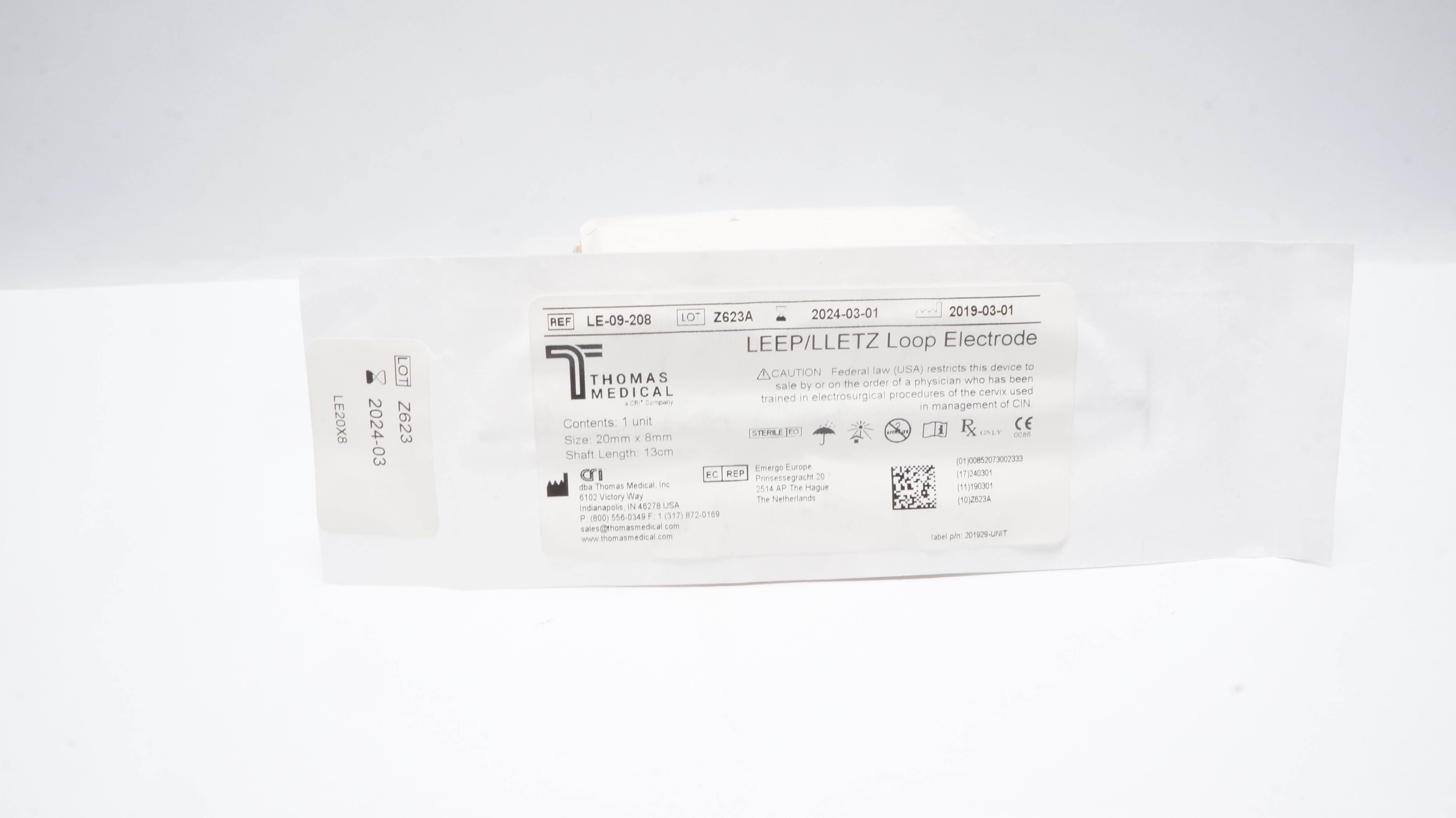 Thomas Medical LE-09-208 LEEP/LLETZ Loop Electrode 20mm x 8mm 13cm (x)