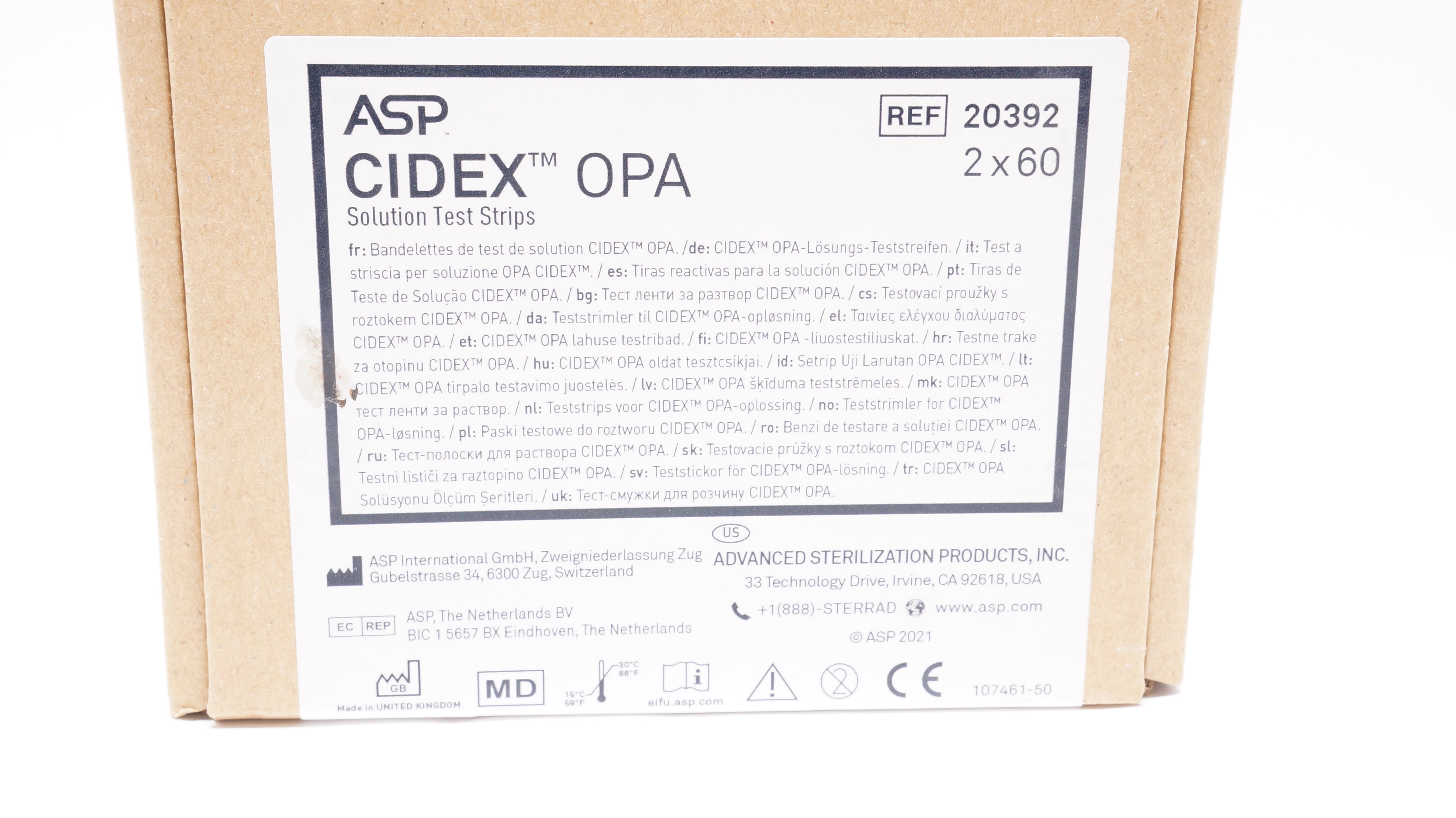 ASP 20392 CIDEX OPA Solution Test Strips (x) - Box of 120