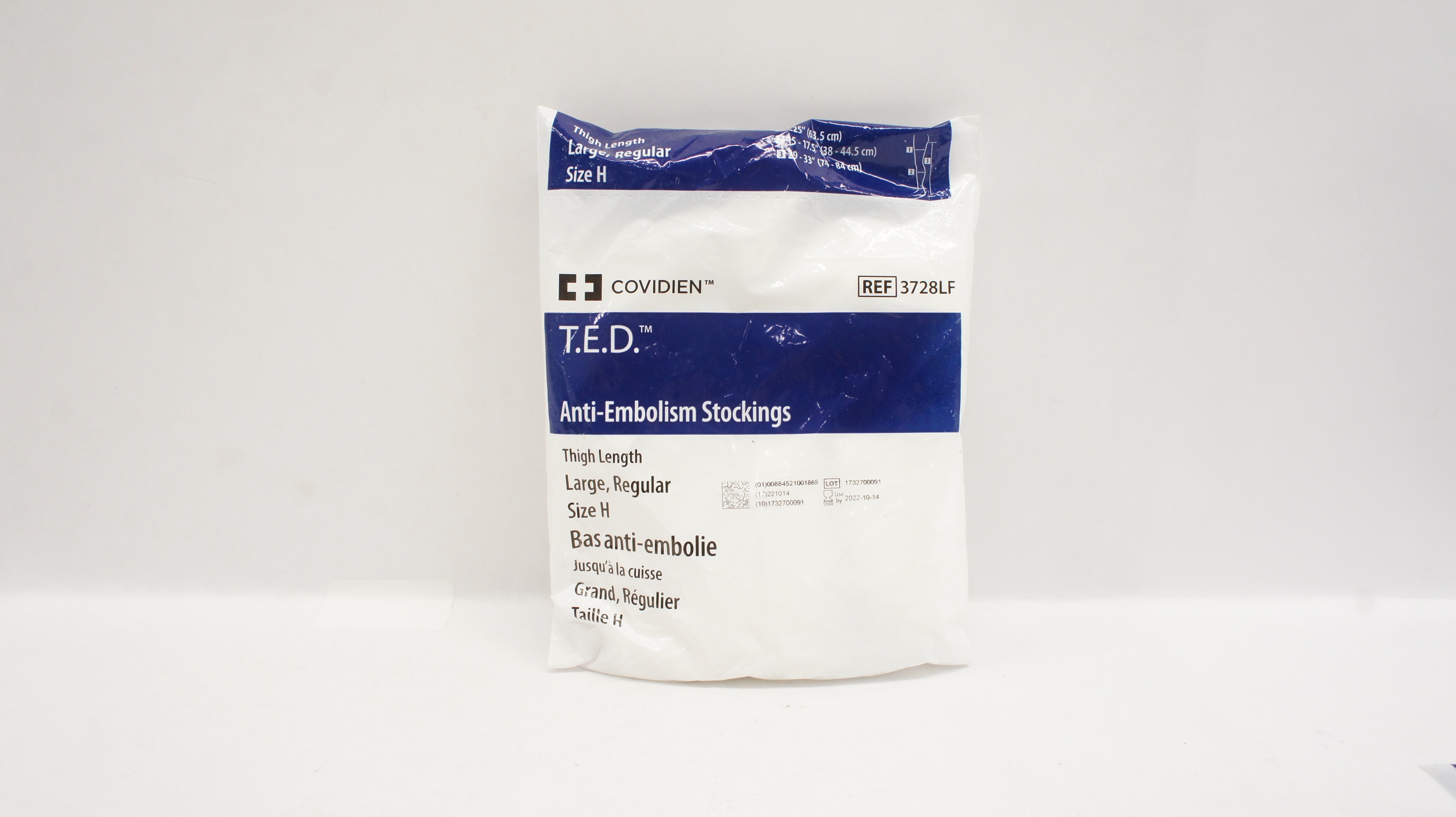 Covidien 3728LF Anti-Embolism Stockings Thigh Length Large Regular Size H
