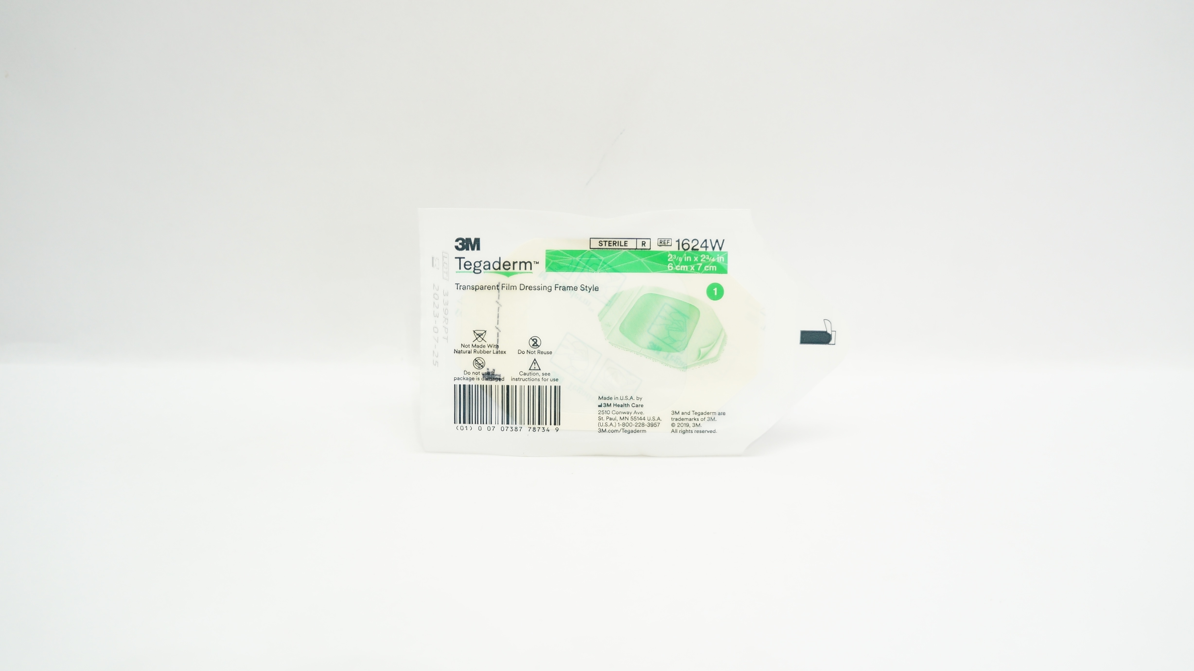 3M 1624W Tegaderm Transparent Film Dressing Frame Style 2 3/8 x 2 3/4 inch (x)
