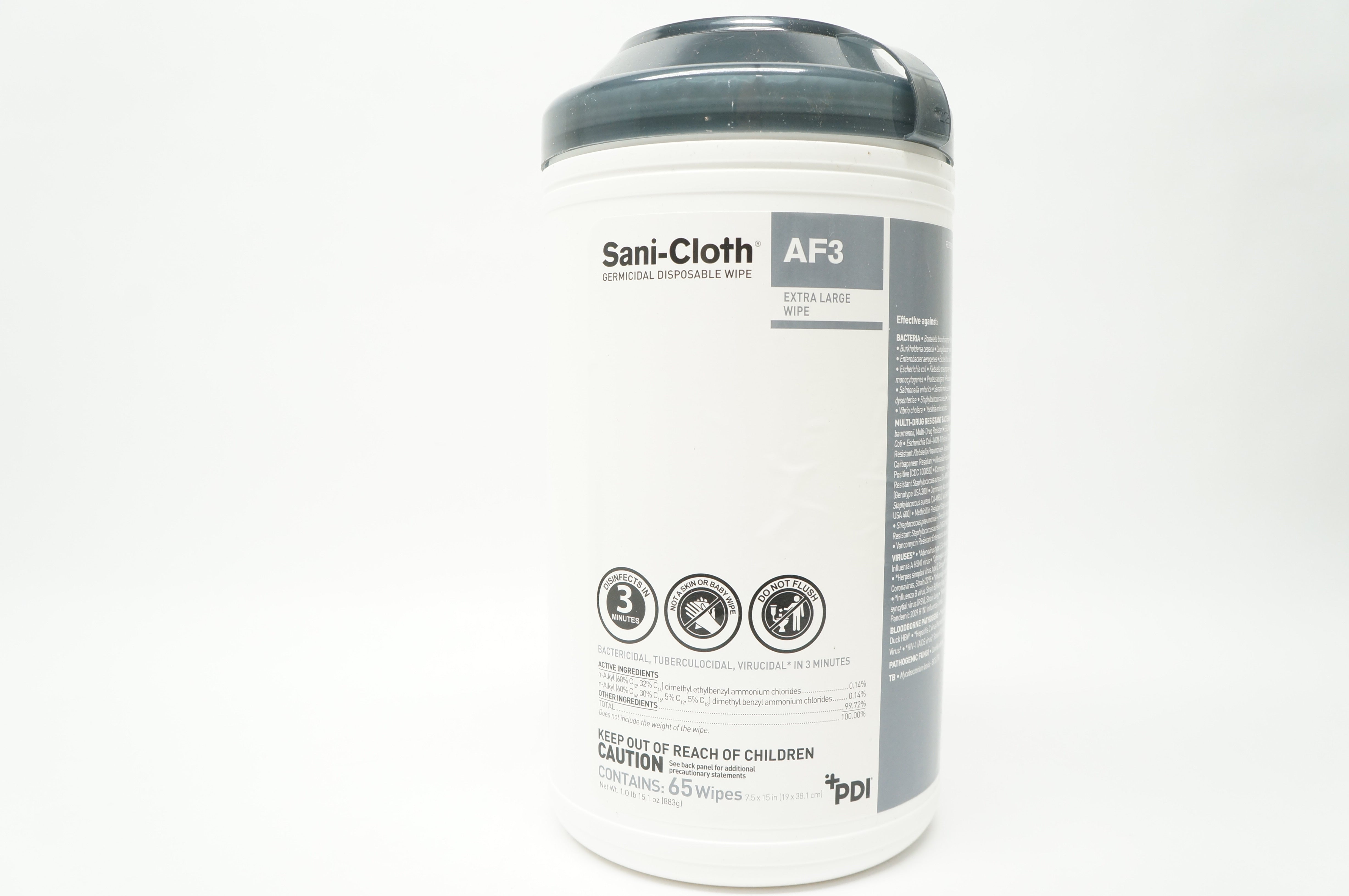 PDI P63884 SANI-CLOTH AF3 Bleach Germicidal Disposable Wipe Extra Large 7.5 x 15inch - Pack of 65
